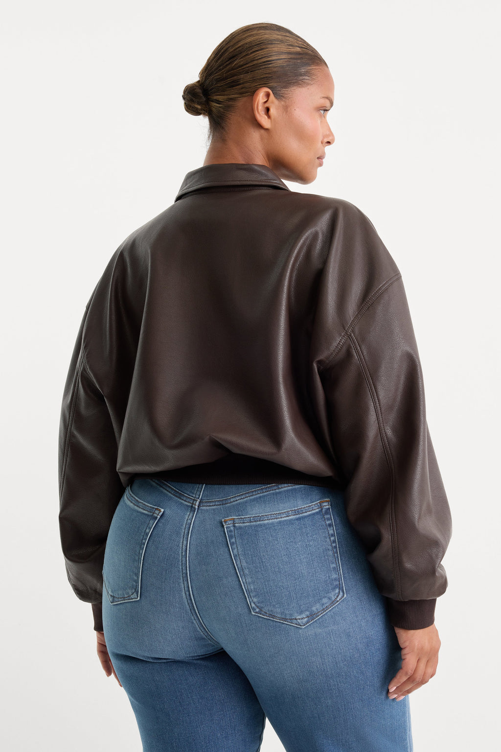 Luxury THE BETTER THAN LEATHER BOMBER JACKET ESPRESSO