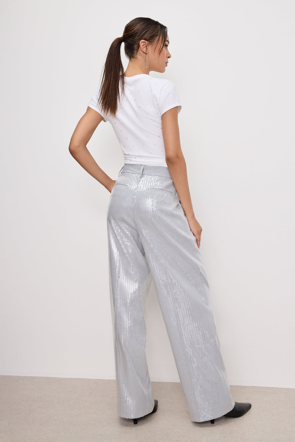 Luxury GOOD 90s SEQUIN TROUSERS HEATHER GREY001