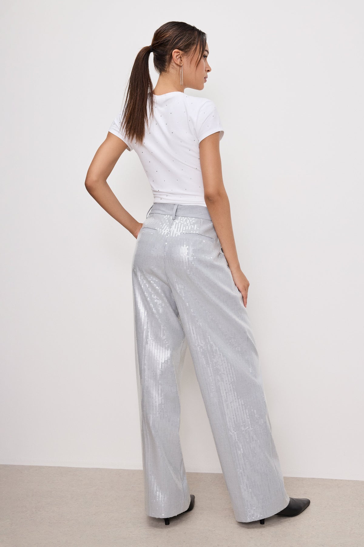 Luxury GOOD 90s SEQUIN TROUSERS HEATHER GREY001