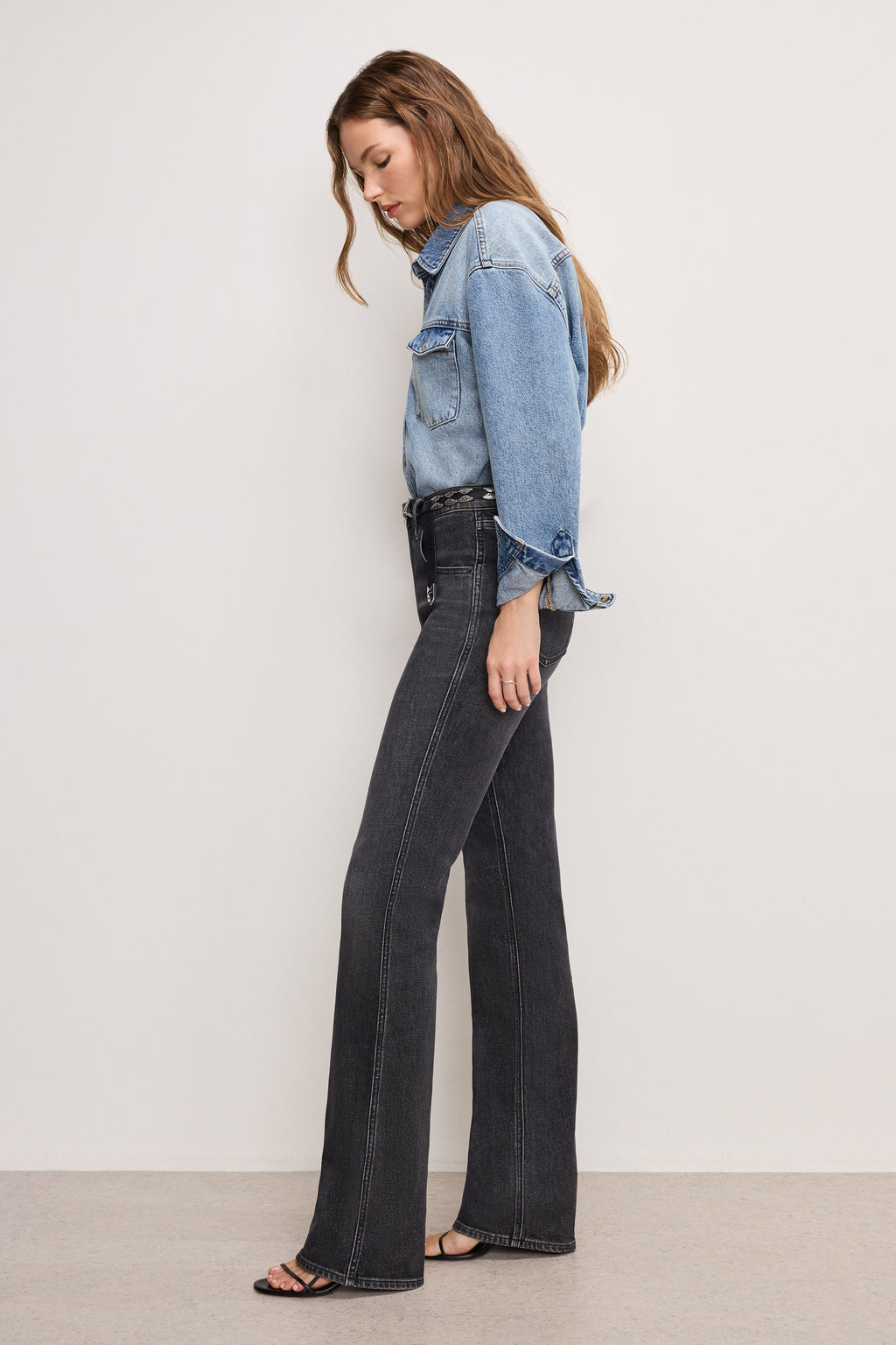 Luxury GOOD COWBOY BOOTCUT JEANS BLACK354