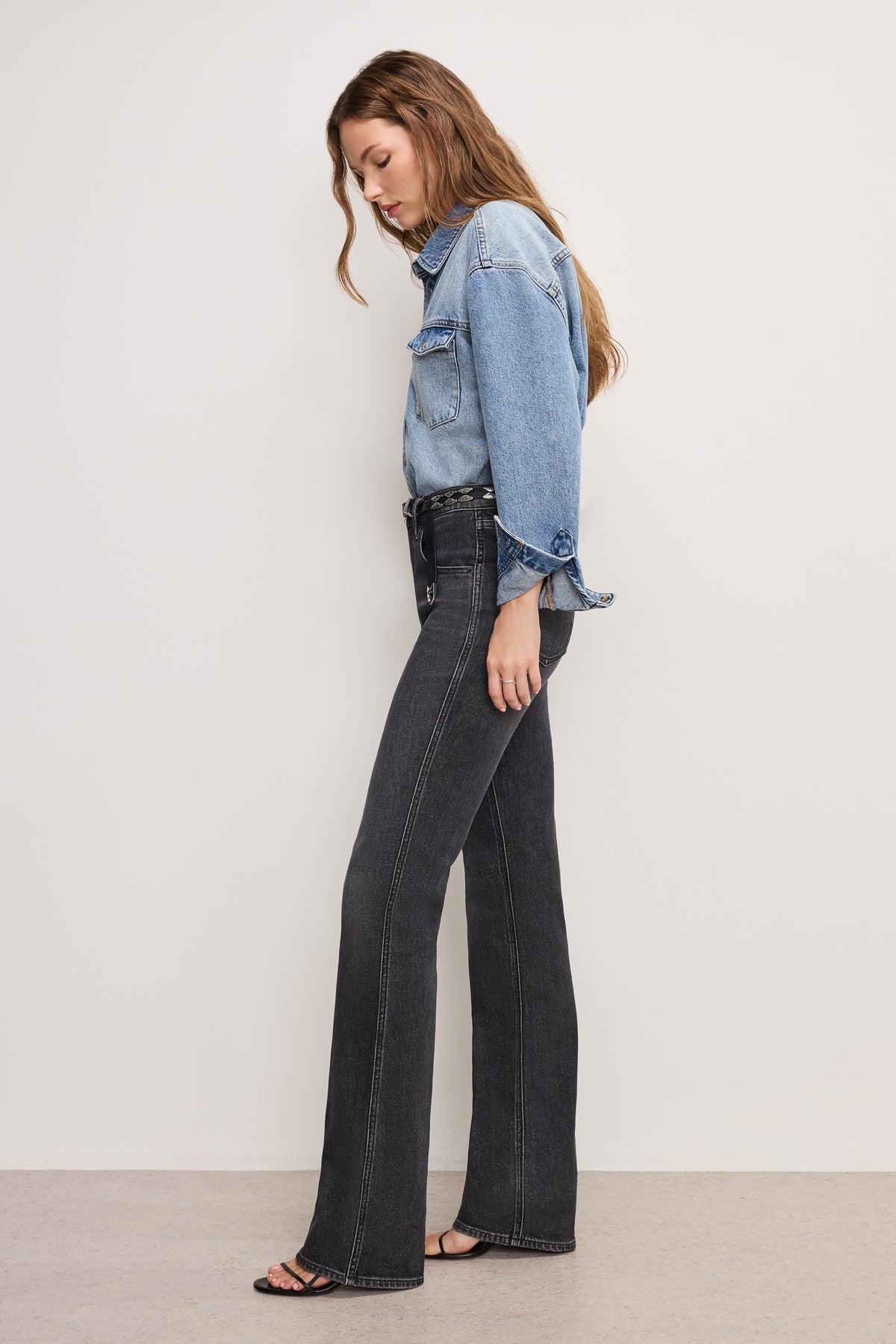 Luxury GOOD COWBOY BOOTCUT JEANS BLACK354