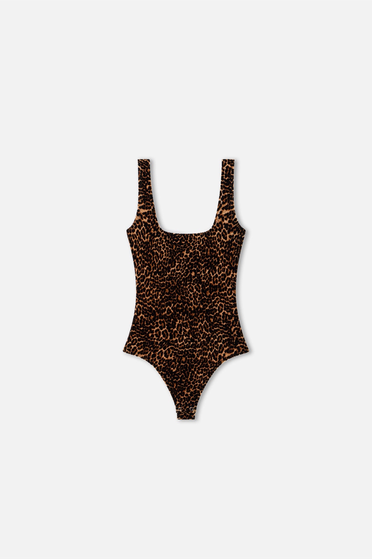 Luxury VELVET MODERN TANK BODYSUIT MINI LUCKY LEOPARD