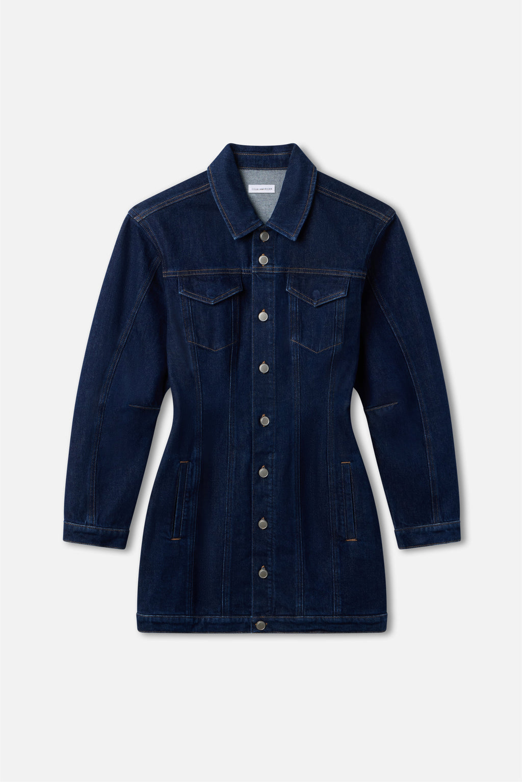 Luxury BARREL LONG SLEEVE MINI DRESS INDIGO982