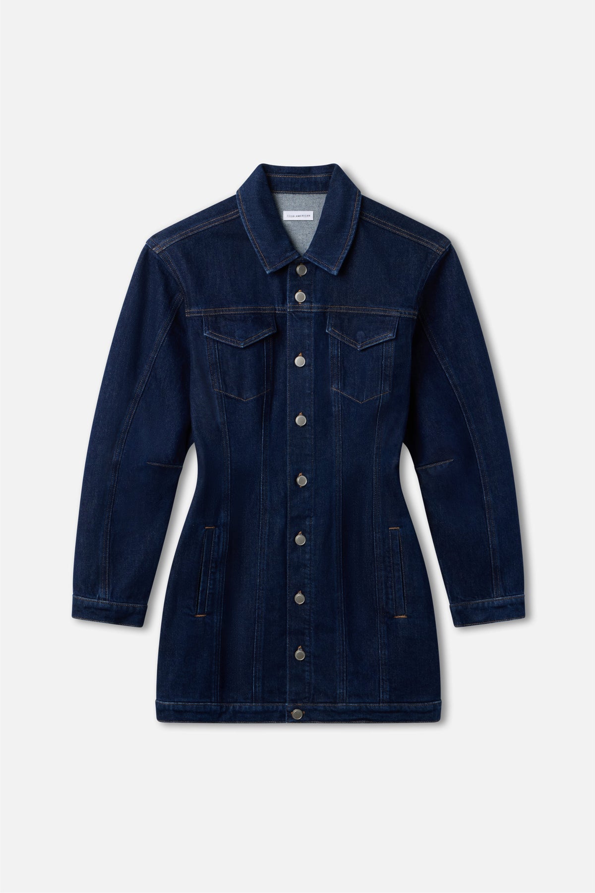 Luxury BARREL LONG SLEEVE MINI DRESS INDIGO982