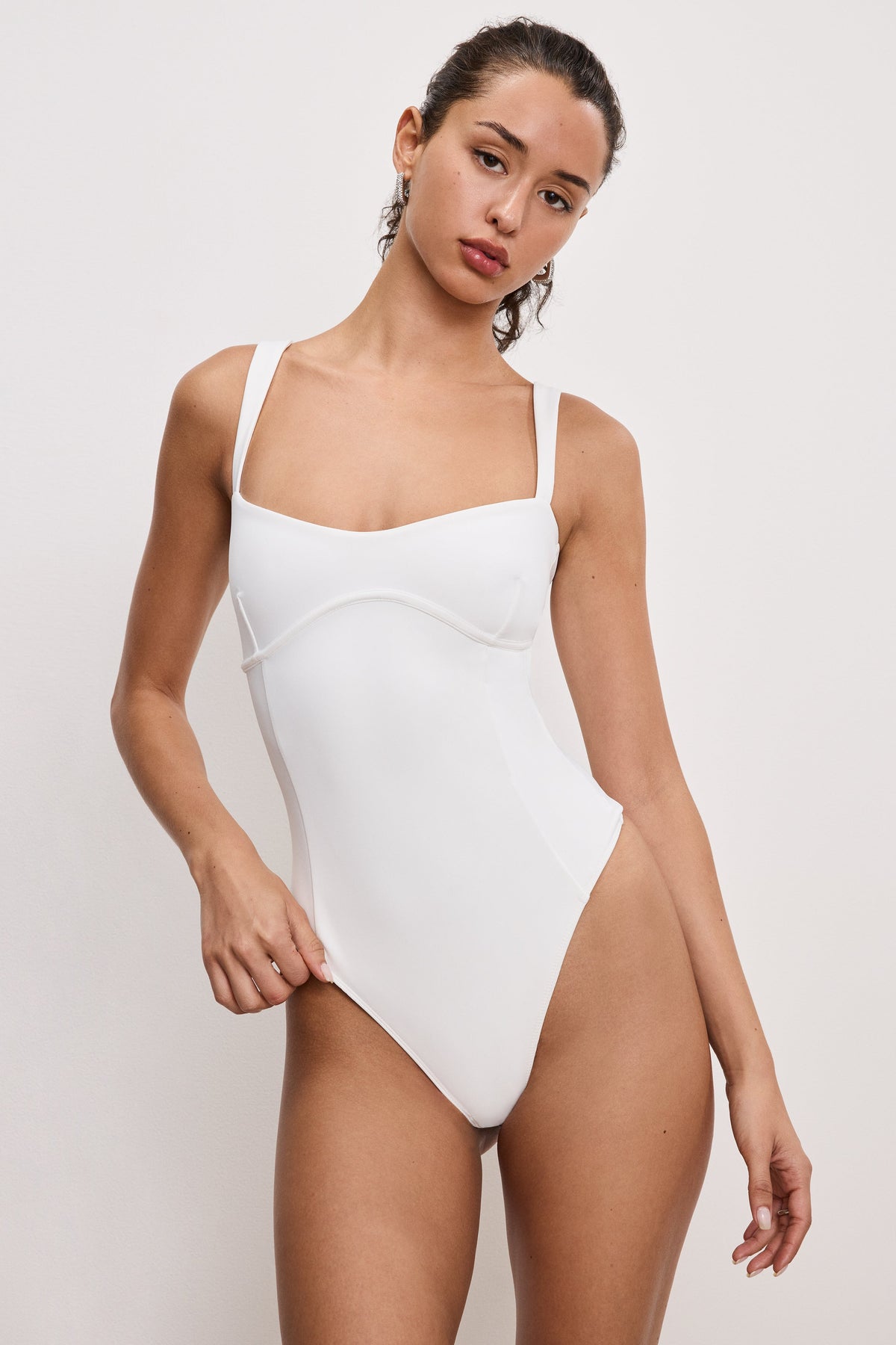 Luxury SWEETHEART SCULPTING TANK BODYSUIT WHITE001