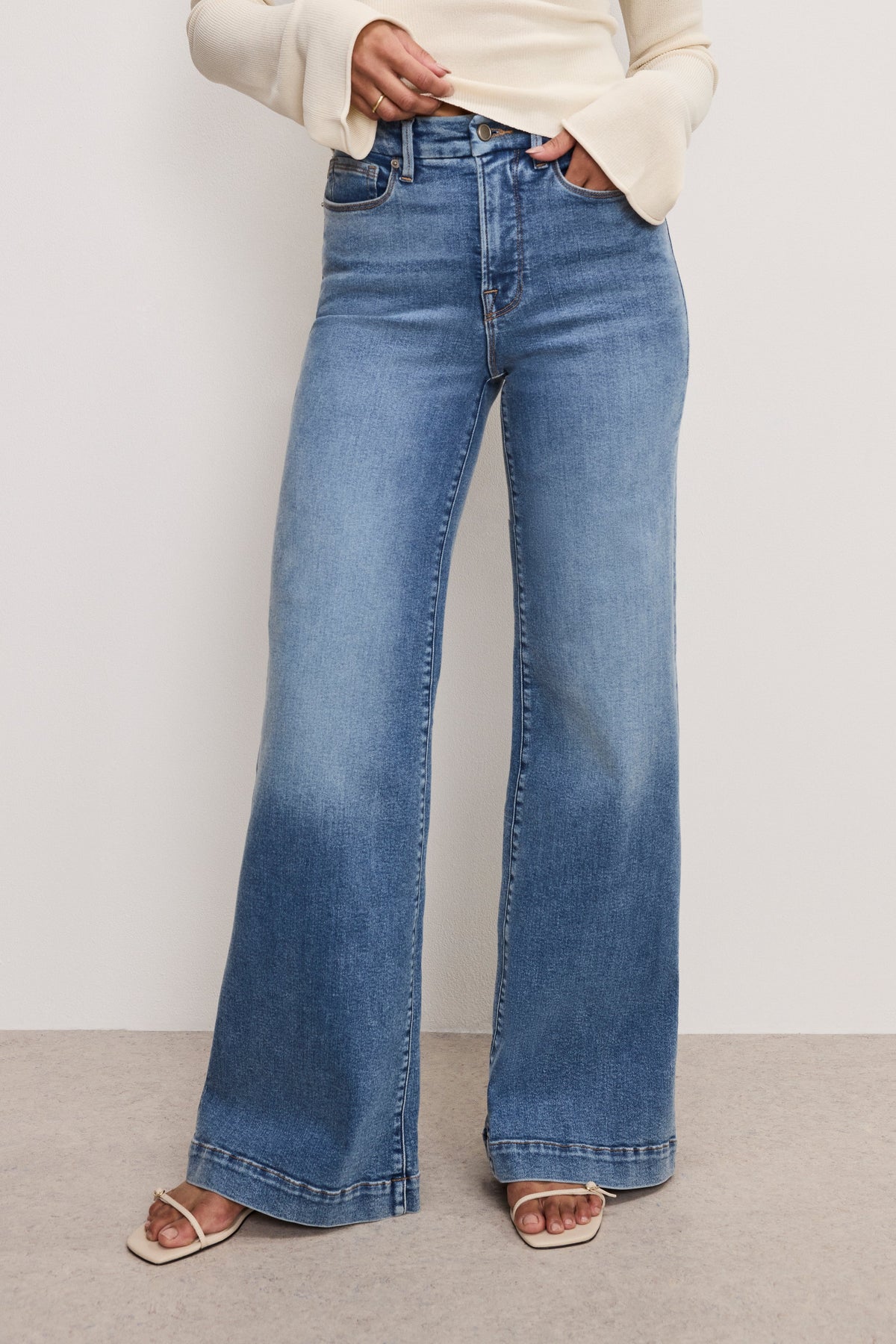 Luxury GOOD WAIST PALAZZO COMPRESSION JEANS INDIGO837