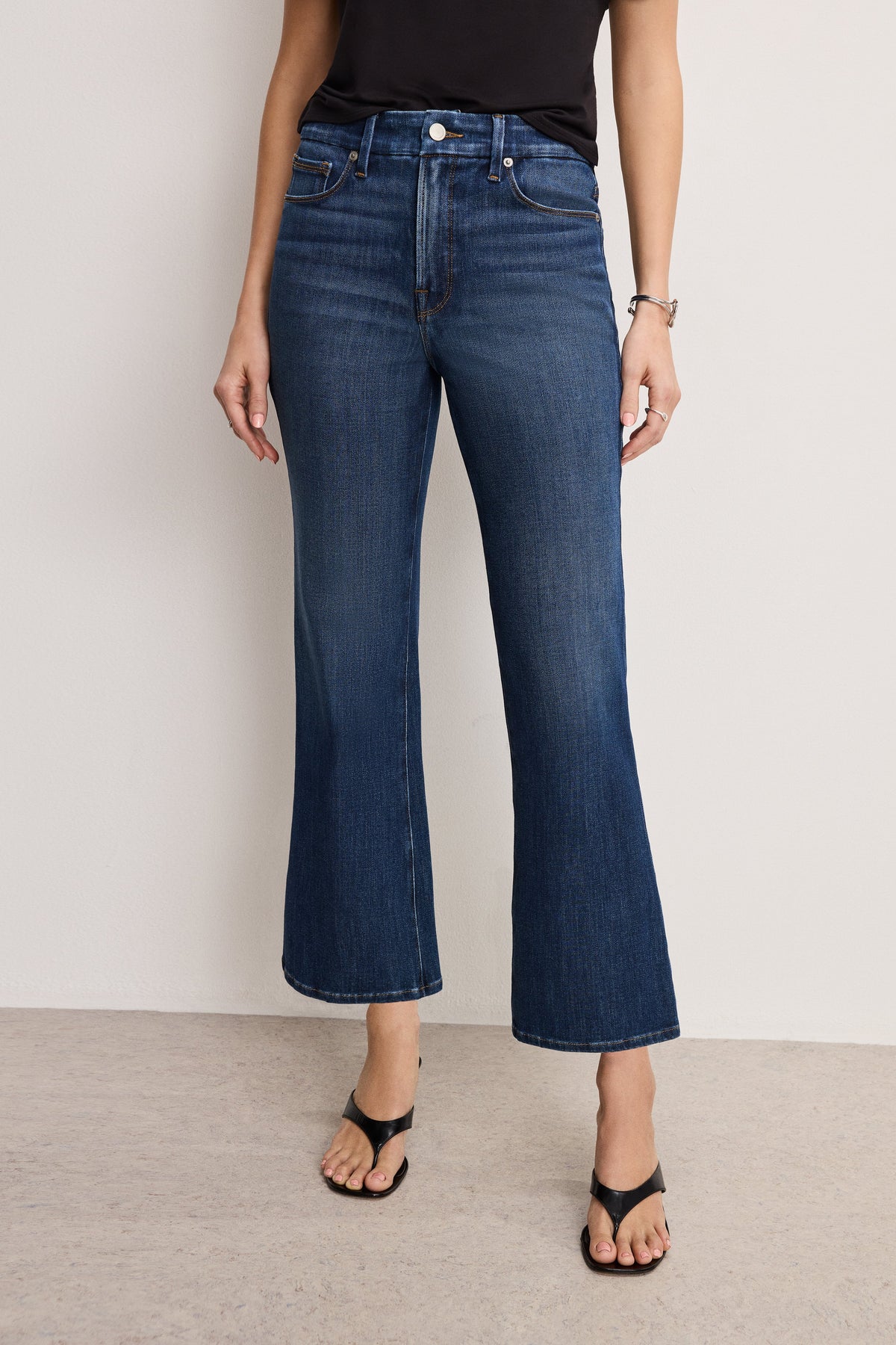 Luxury SOFT TECH GOOD LEGS CROPPED MINI BOOT JEANS INDIGO977