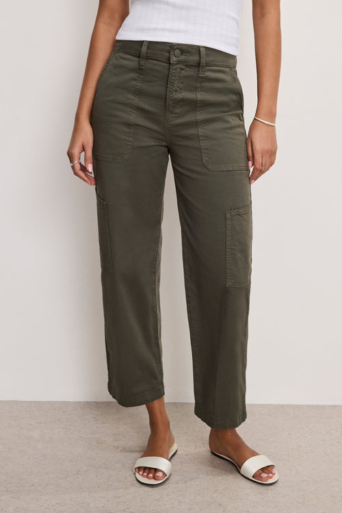 Luxury CARGO CROPPED TWILL PANTS FATIGUE001