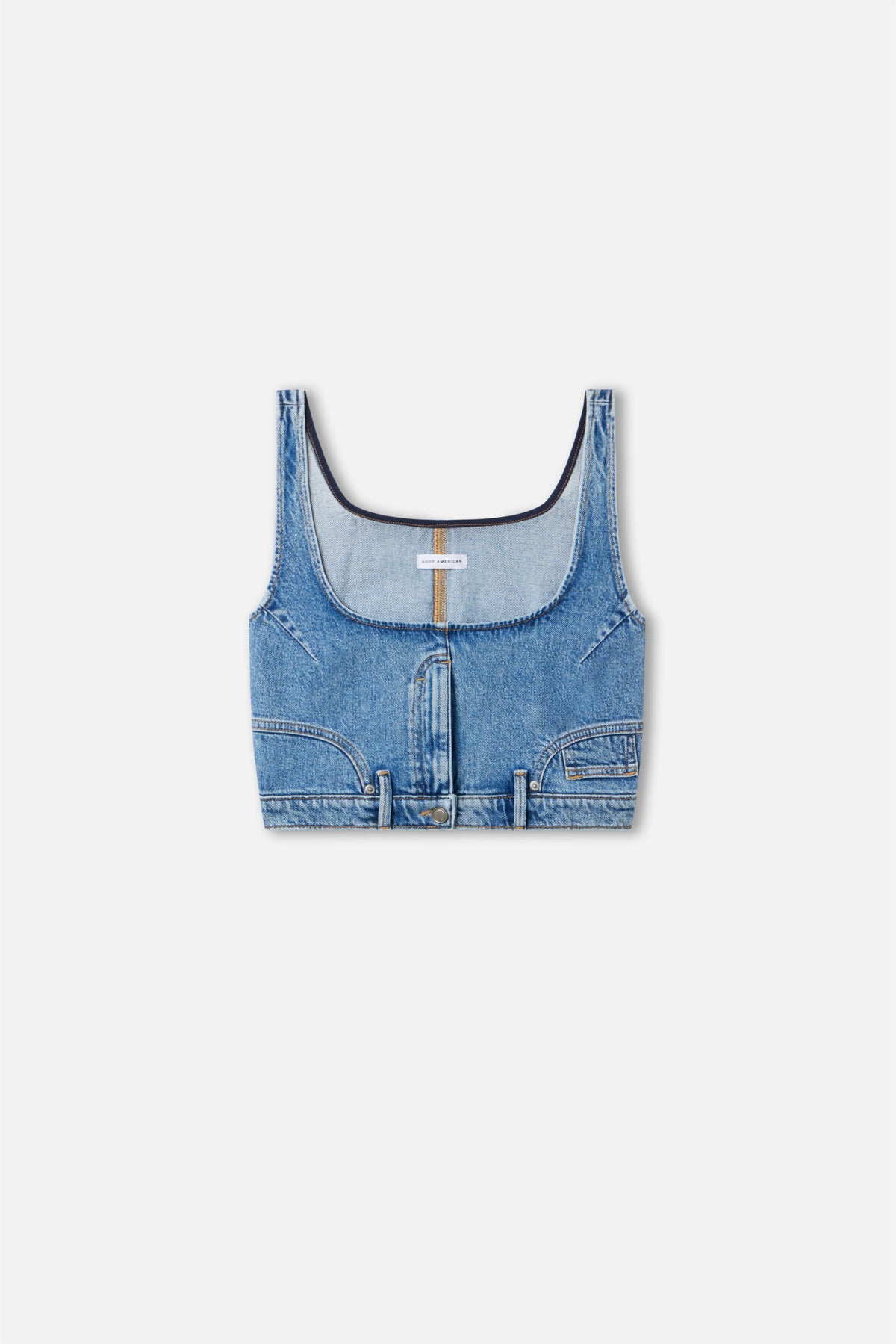 Luxury REWORKED DENIM VEST INDIGO1083