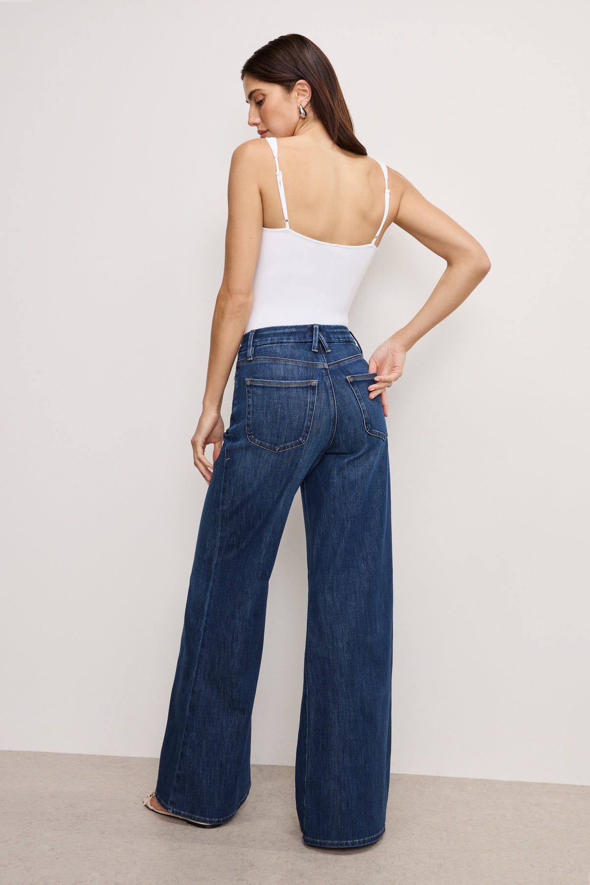 Luxury SOFT TECH GOOD WAIST PALAZZO JEANS INDIGO977