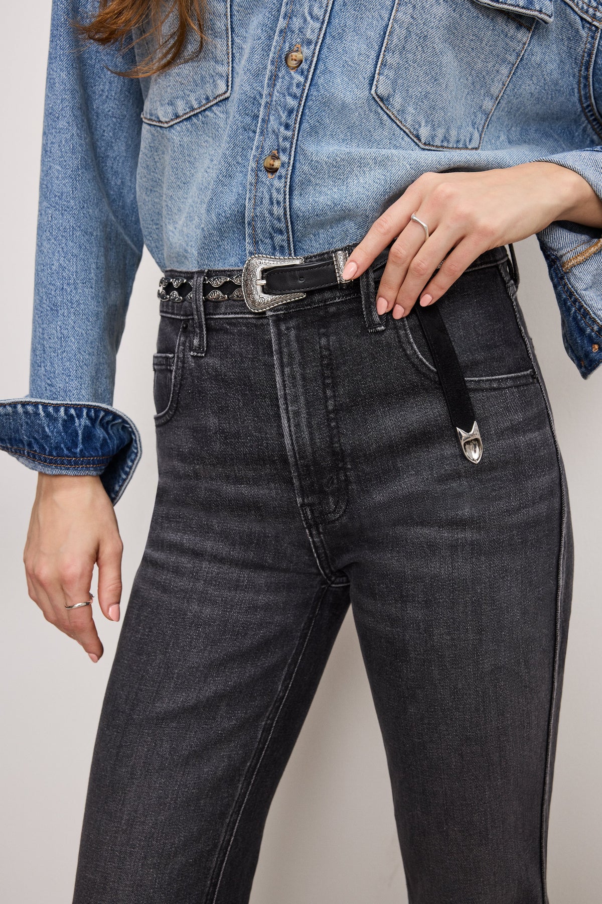 Luxury GOOD COWBOY BOOTCUT JEANS BLACK354
