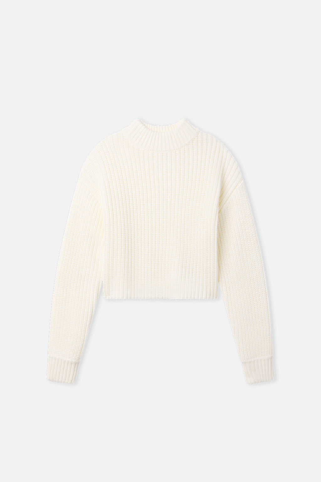 Luxury CHUNKY KNIT MOCK NECK SWEATER IVORY003