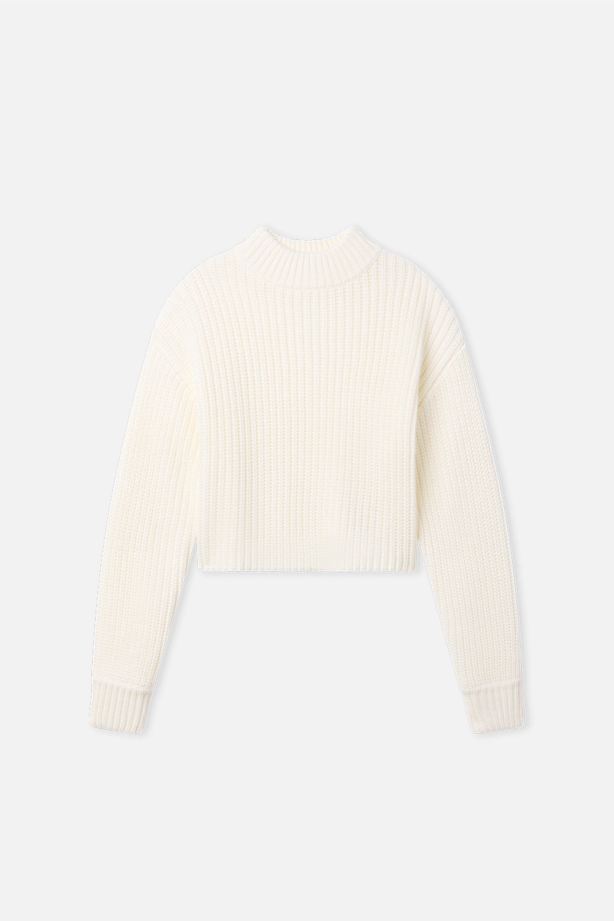 Luxury CHUNKY KNIT MOCK NECK SWEATER IVORY003