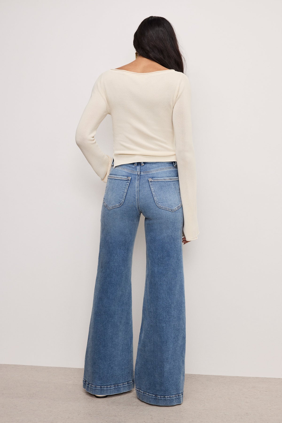 Luxury GOOD WAIST PALAZZO COMPRESSION JEANS INDIGO837