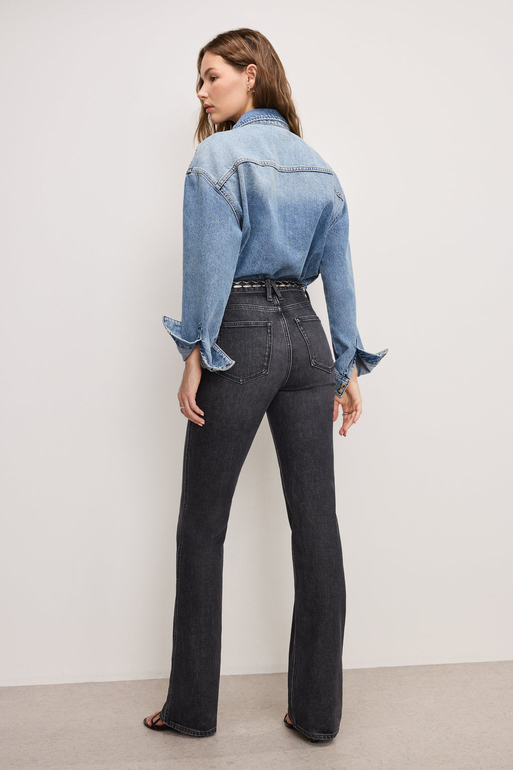 Luxury GOOD COWBOY BOOTCUT JEANS BLACK354