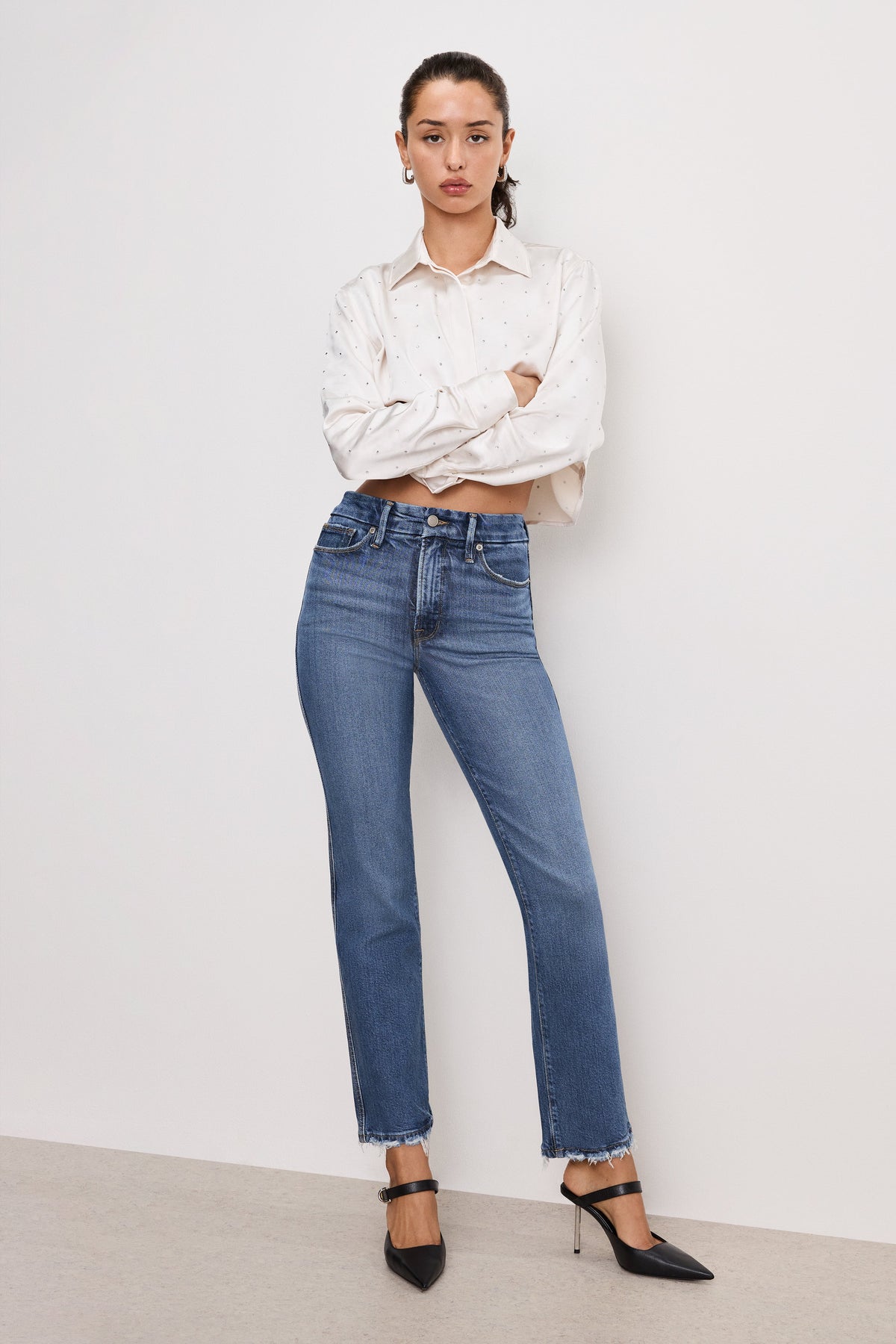 Luxury SOFT TECH GOOD CURVE STRAIGHT JEANS INDIGO737