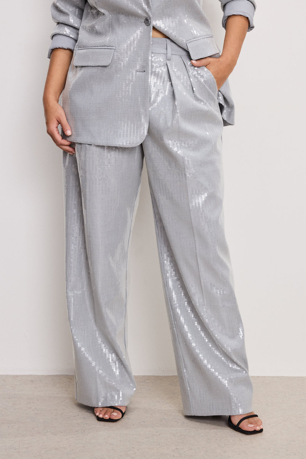 Luxury GOOD 90s SEQUIN TROUSERS HEATHER GREY001