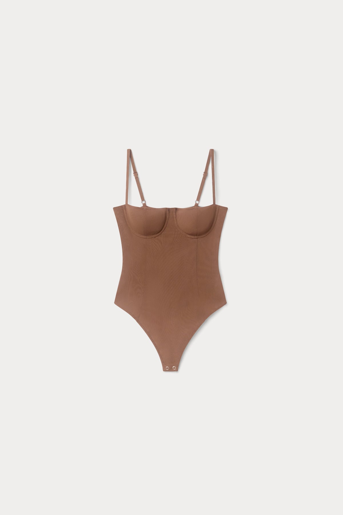 Luxury MESH BUSTIER BODYSUIT SADDLEWOOD