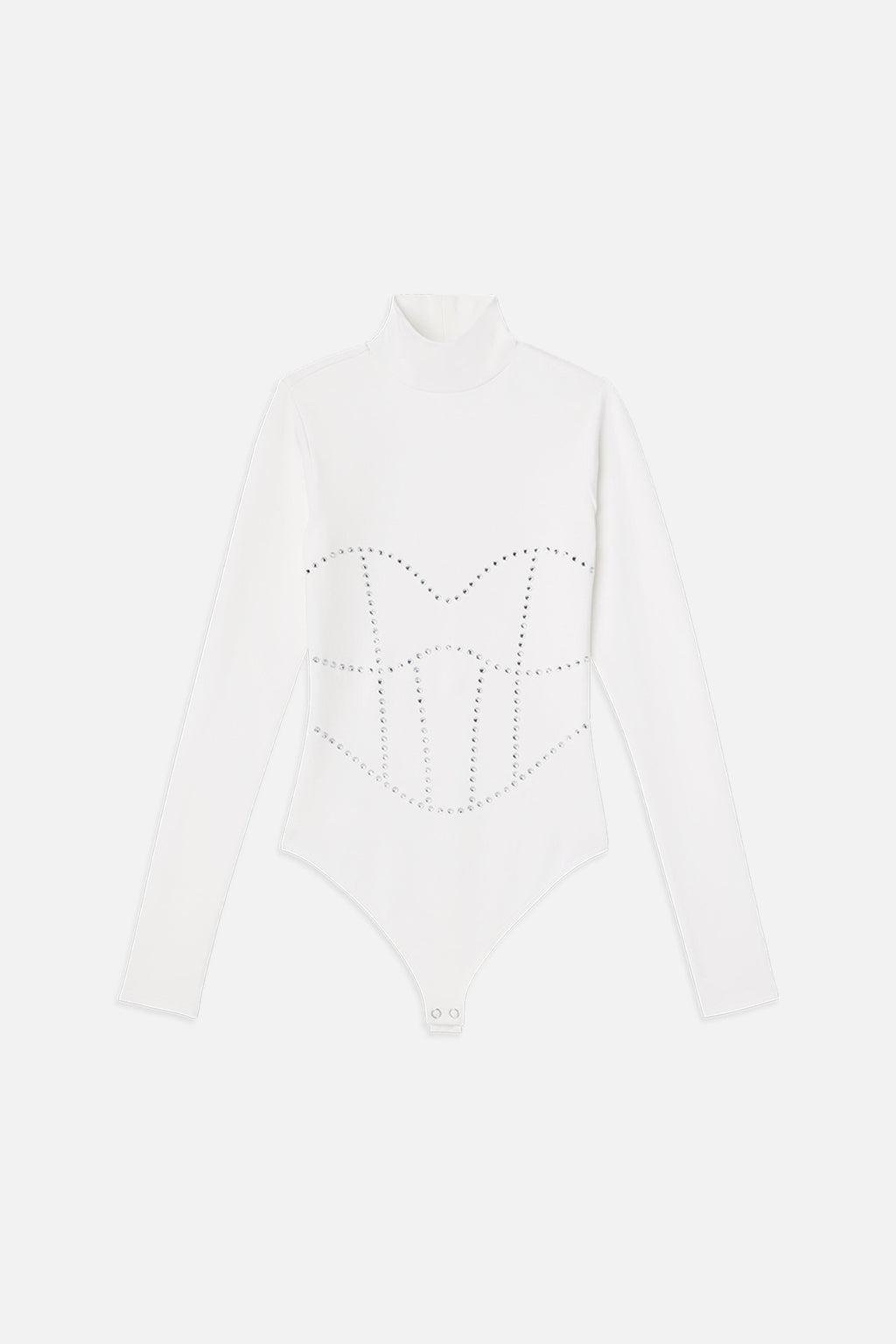 Luxury DOLLY CRYSTAL CORSET BODYSUIT WHITE001
