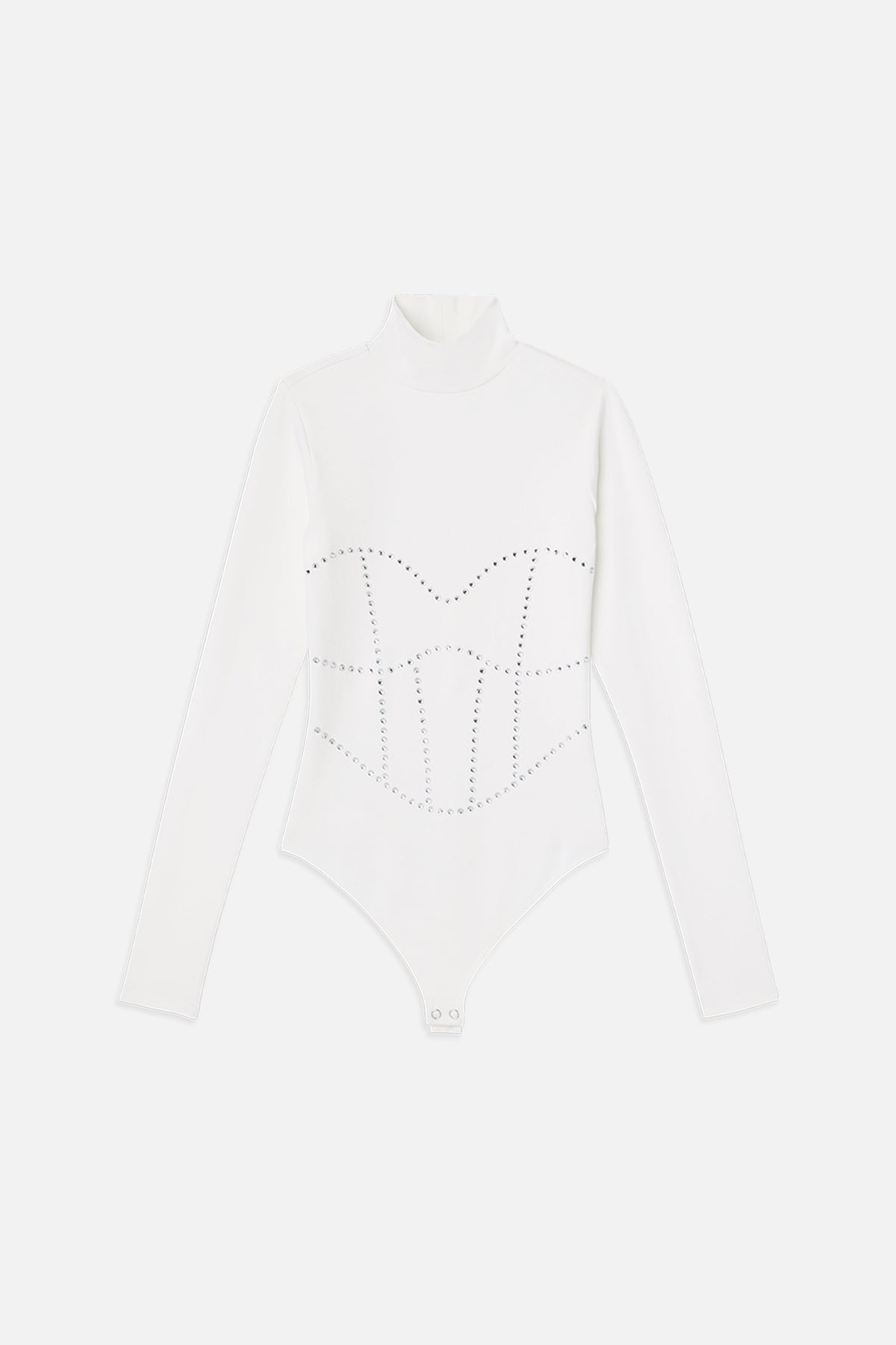 Luxury DOLLY CRYSTAL CORSET BODYSUIT WHITE001