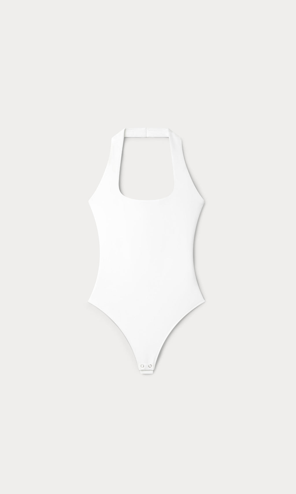 Luxury SCULPTING HALTER SQUARE NECK BODYSUIT WHITE001