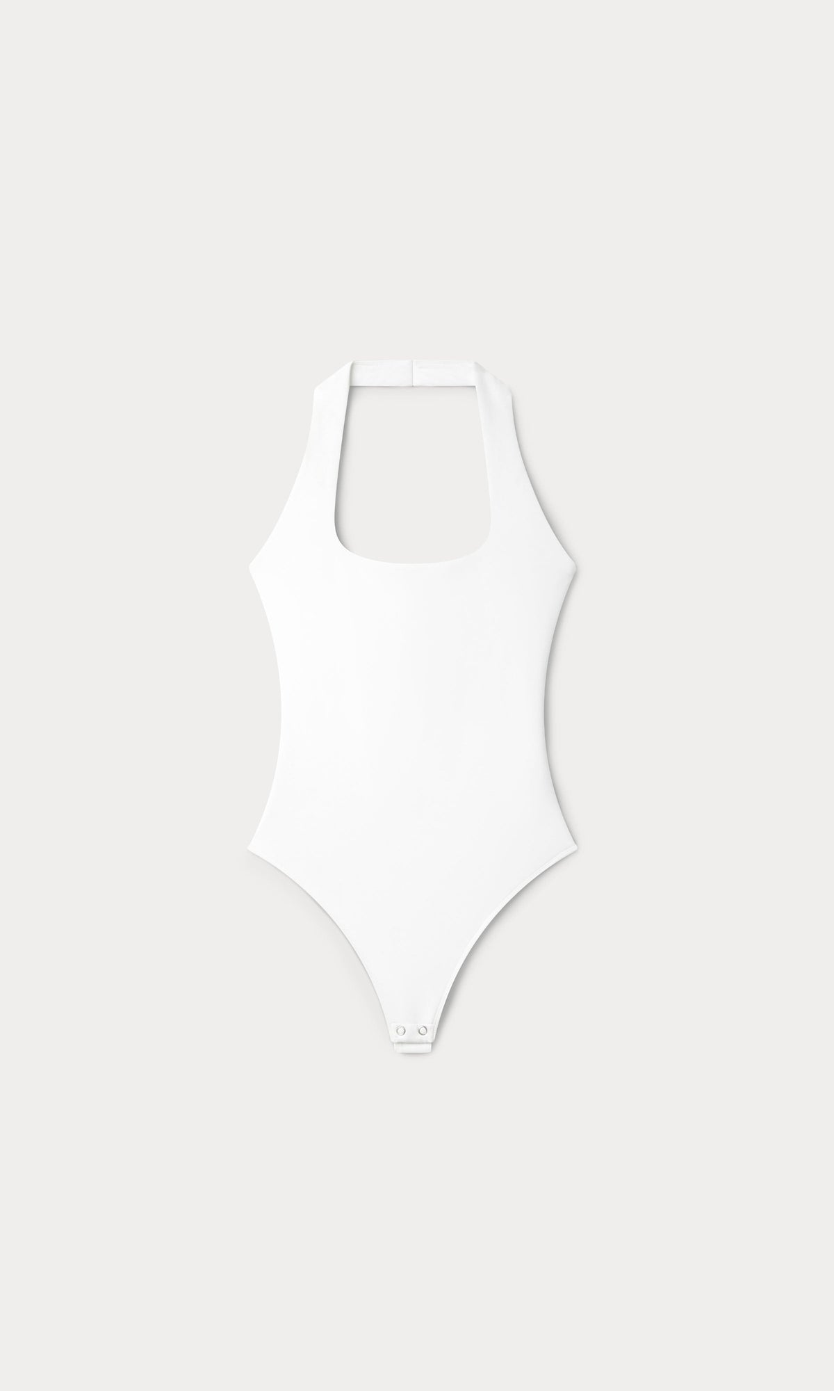 Luxury SCULPTING HALTER SQUARE NECK BODYSUIT WHITE001