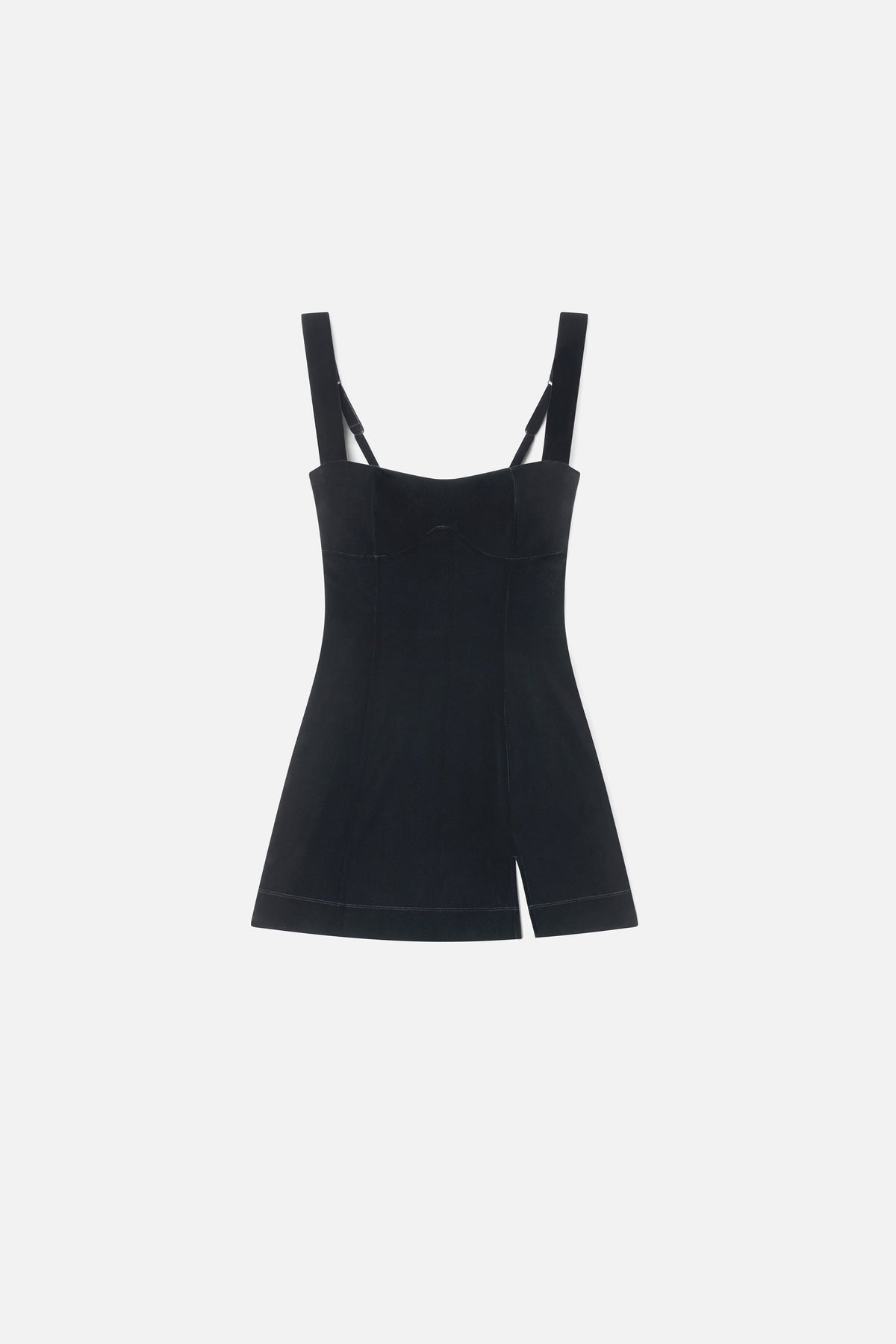 Luxury VELVET MINI DRESS BLACK001