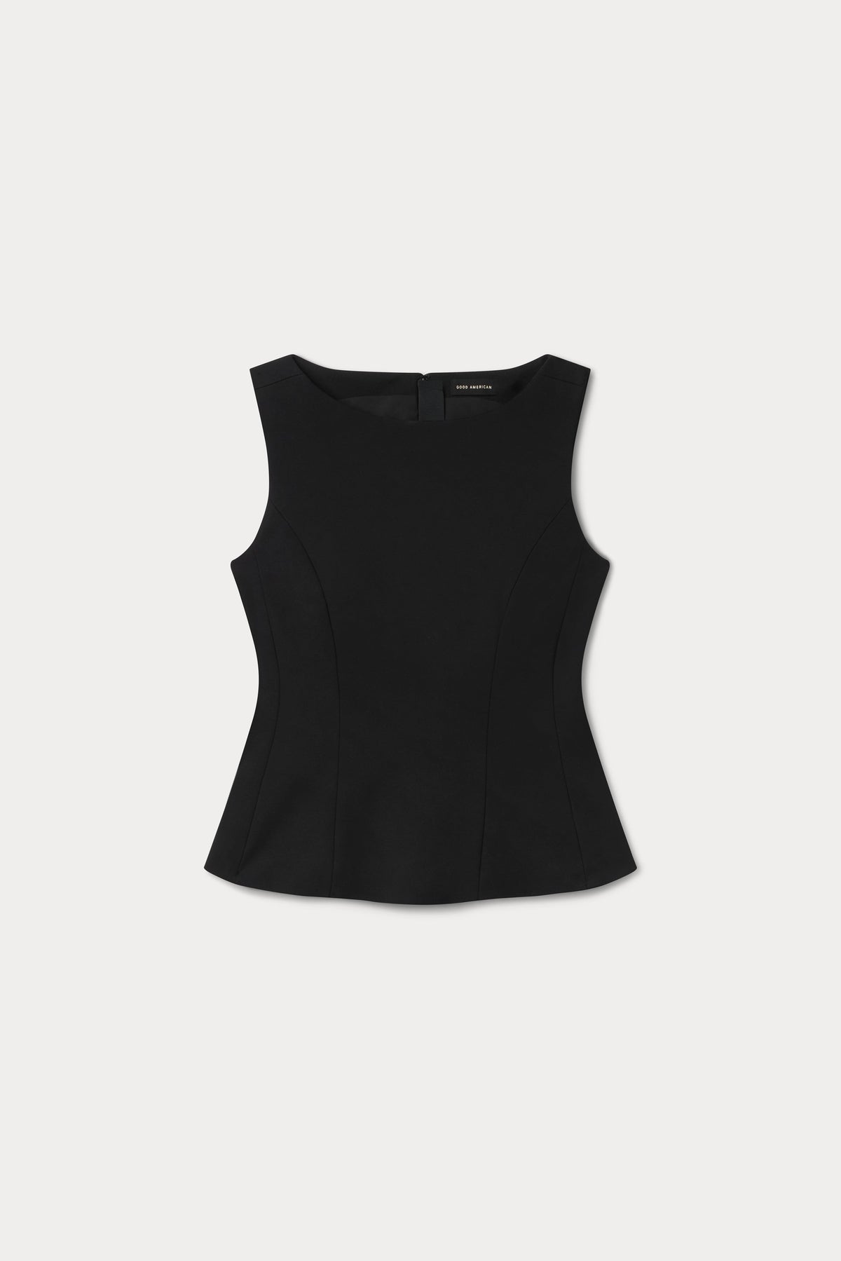 Luxury SOFT STRETCH PONTE STRAIGHT NECK TOP BLACK001