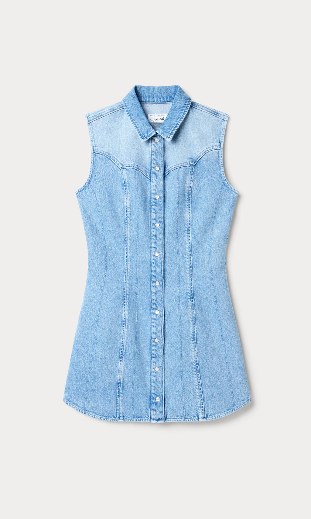 Luxury DOLLY SLEEVELESS DENIM MINI DRESS LIGHT BLUE
