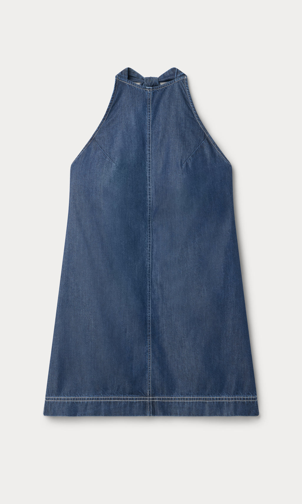 Luxury DENIM HALTER SHIFT DRESS INDIGO1187