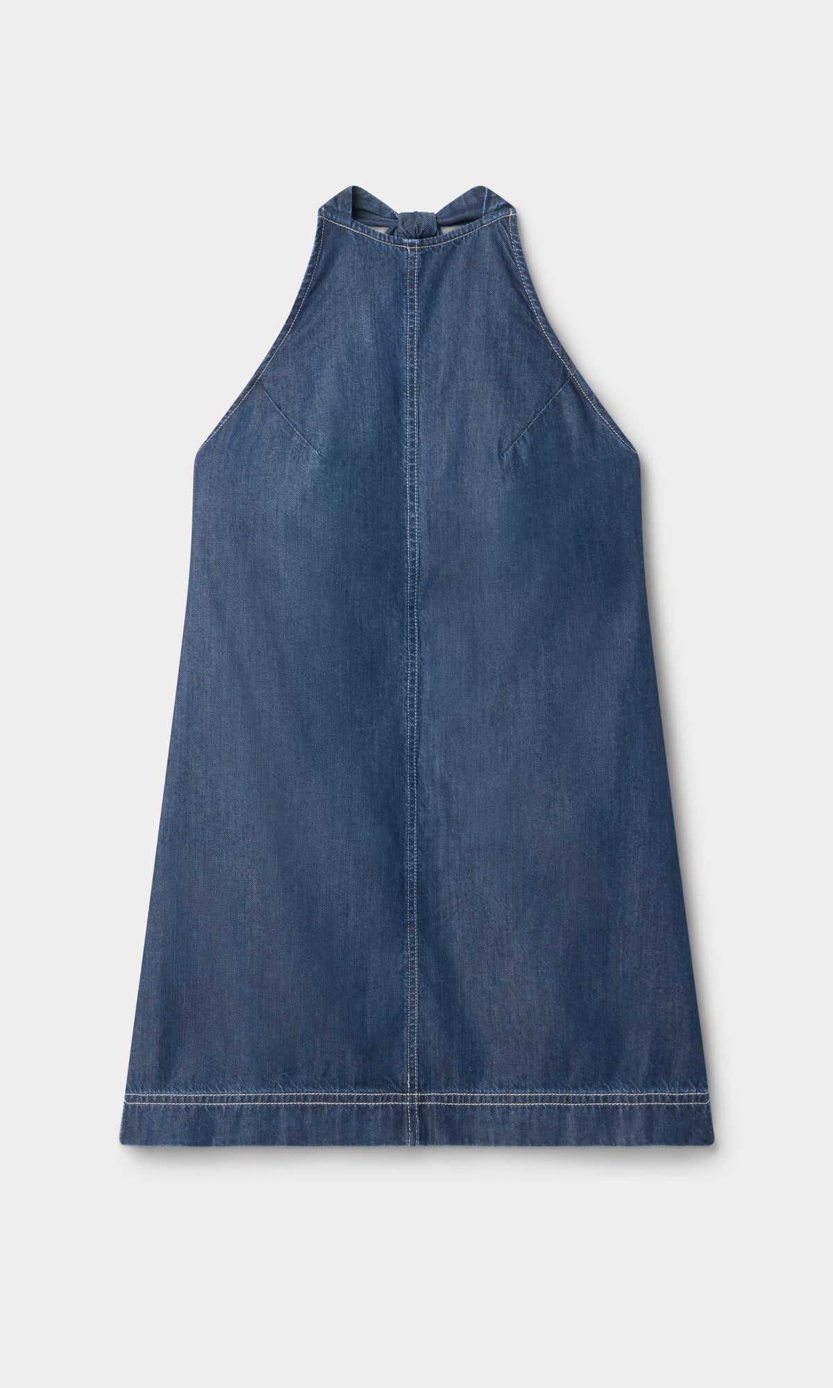 Luxury DENIM HALTER SHIFT DRESS INDIGO1187