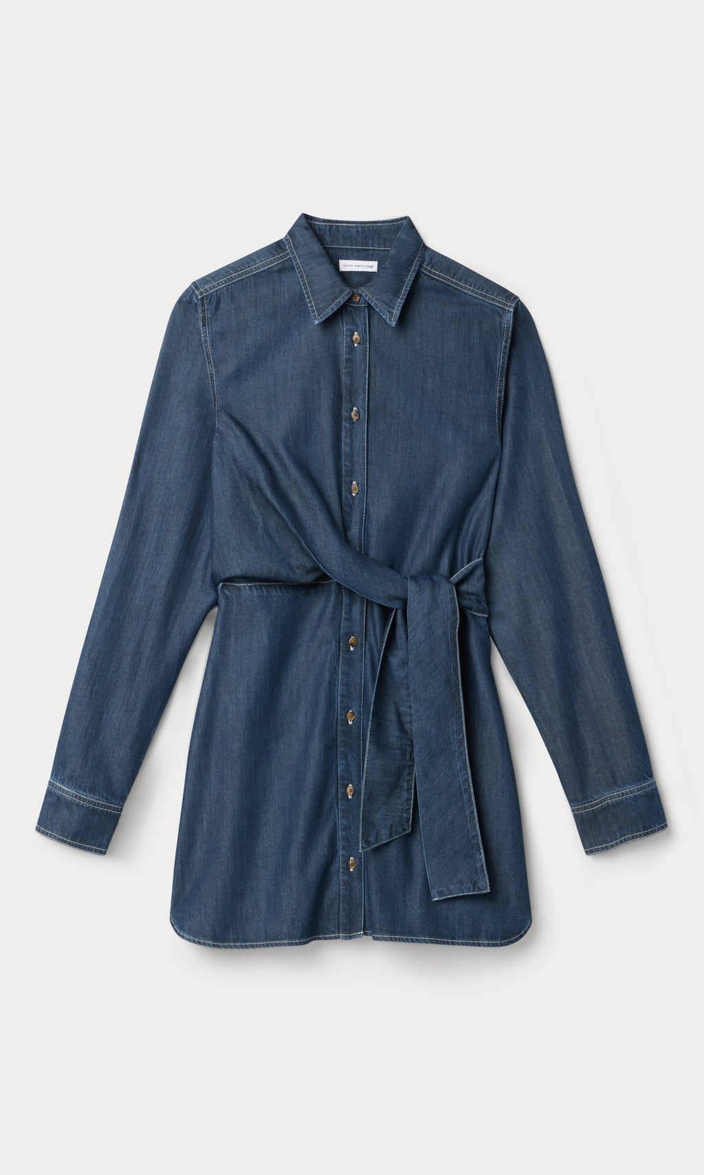 Luxury DENIM WRAP SHIRT DRESS INDIGO1187