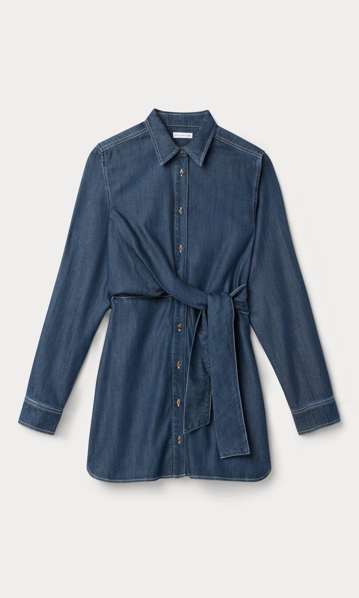 Luxury DENIM WRAP SHIRT DRESS INDIGO1187
