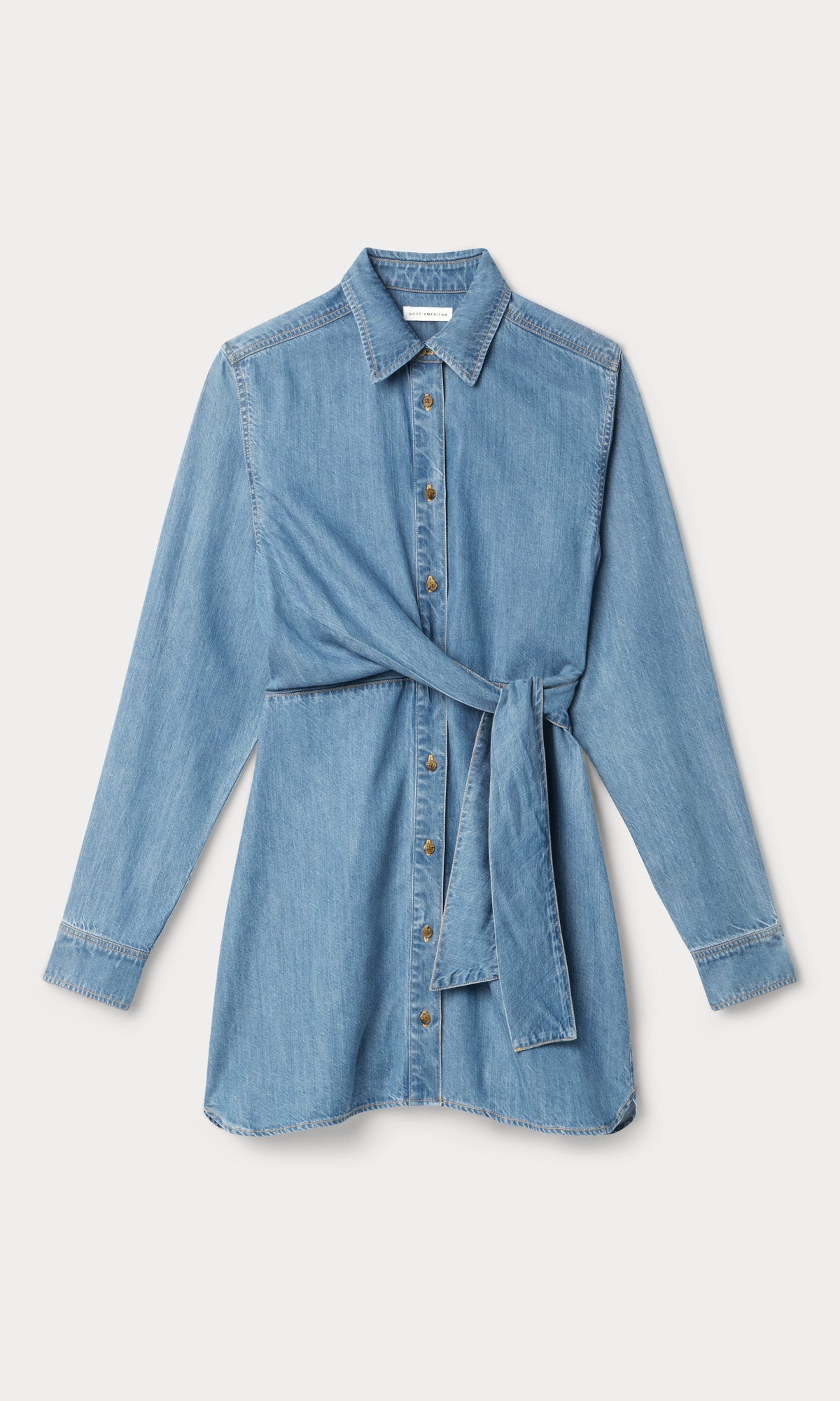 Luxury DENIM WRAP SHIRT DRESS INDIGO266