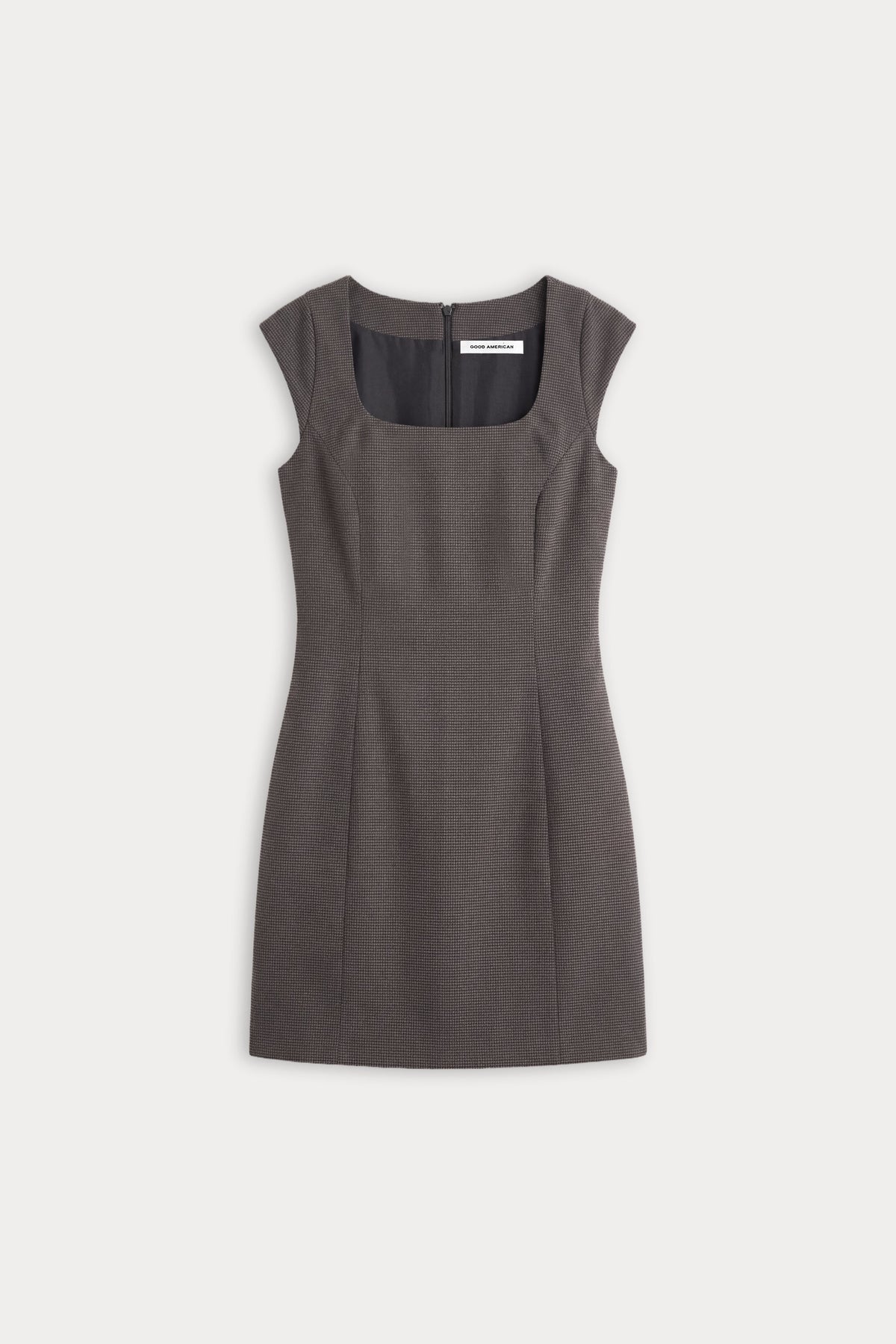 Luxury THE CAP SLEEVE MINI DRESS CHARCOAL MINI HOUNDSTOOTH