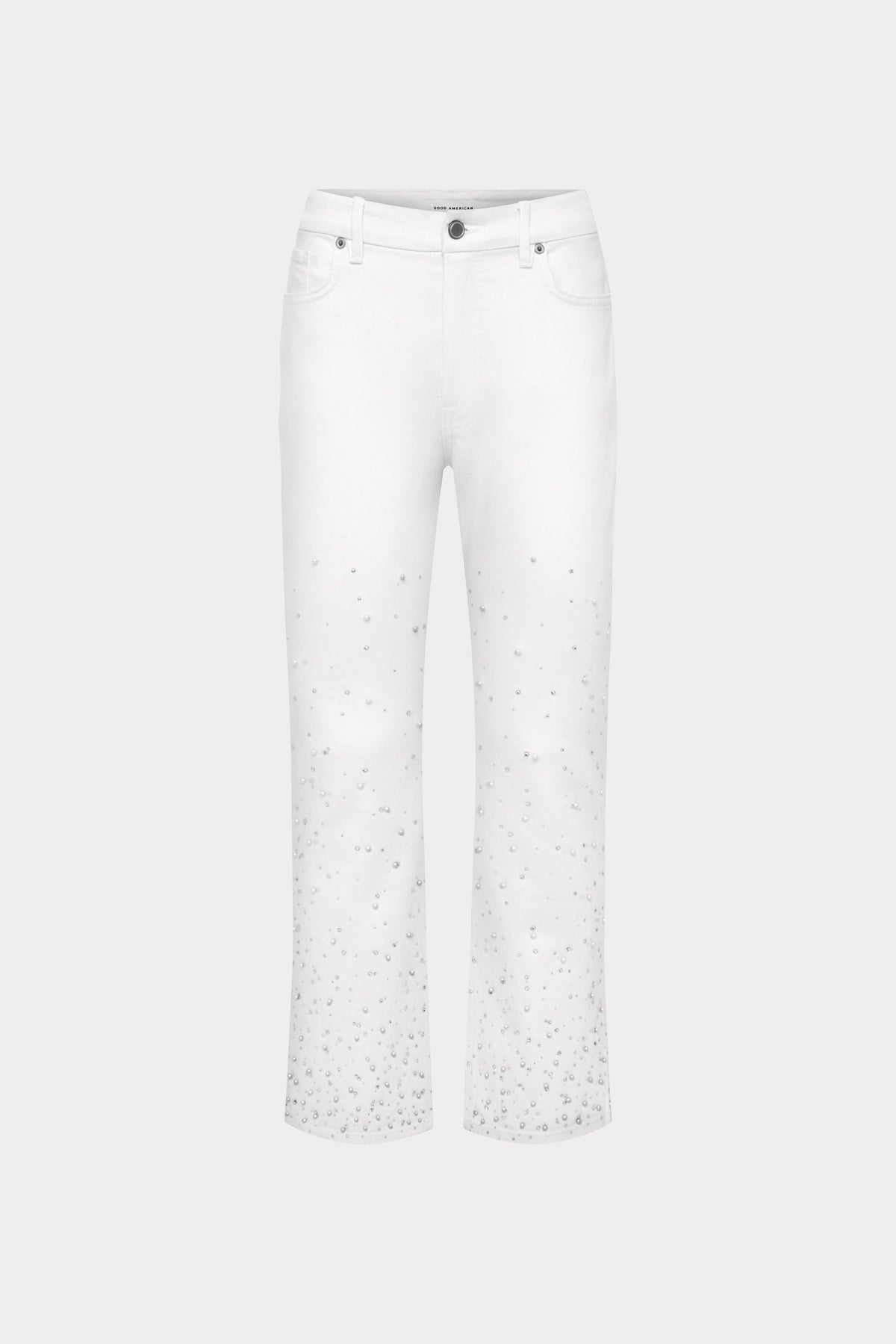 Luxury GOOD ICON STRAIGHT ANKLE PEARL JEANS WHITE001