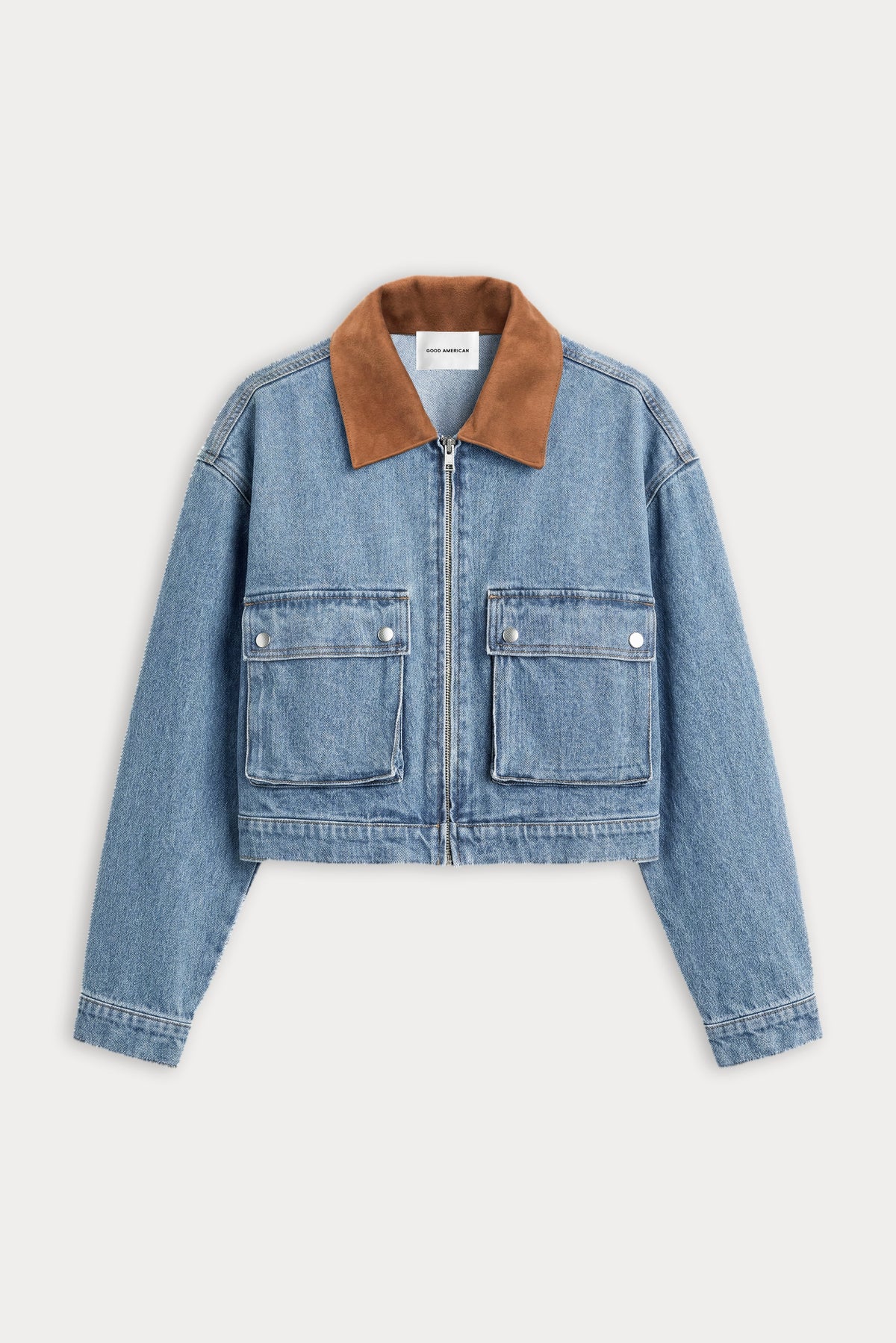 Luxury THE DENIM SWING CROPPED JACKET AMBER