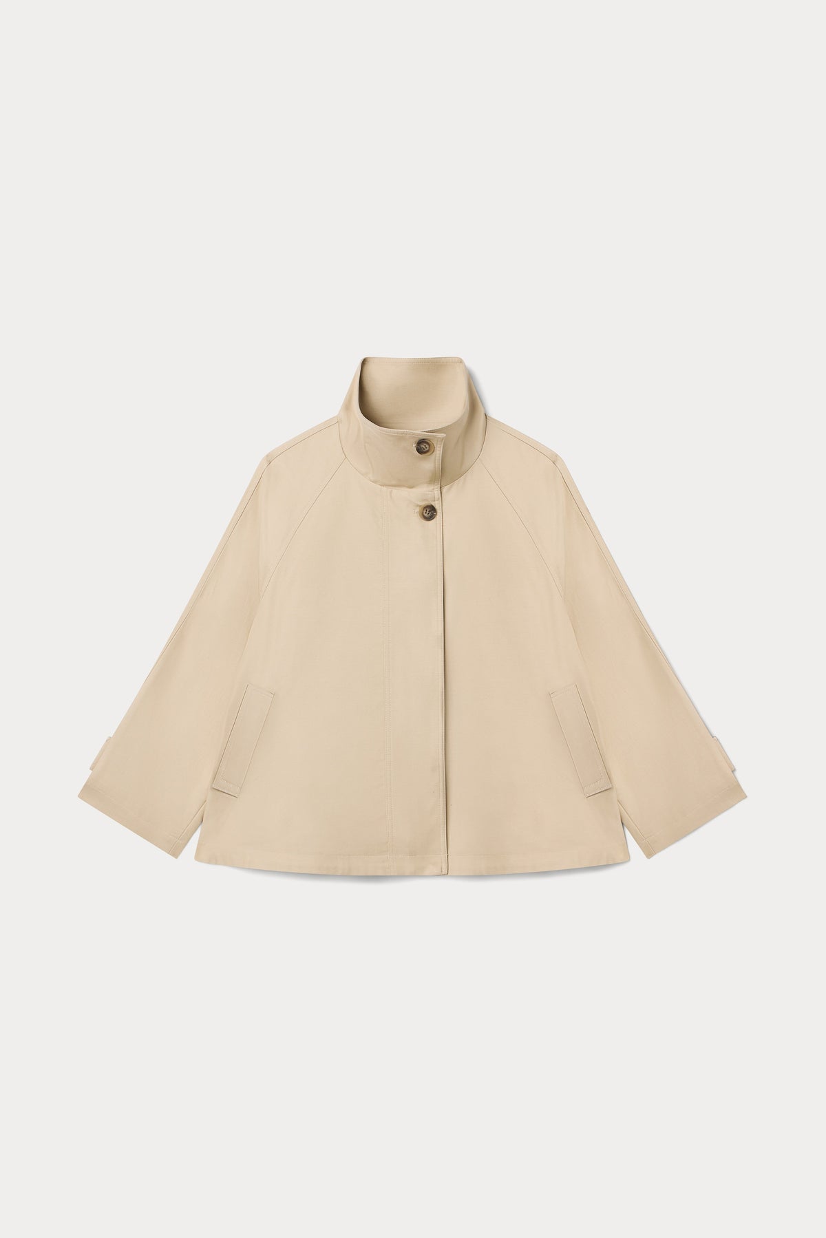 Luxury THE FUNNEL NECK TRENCH LIGHT TAUPE