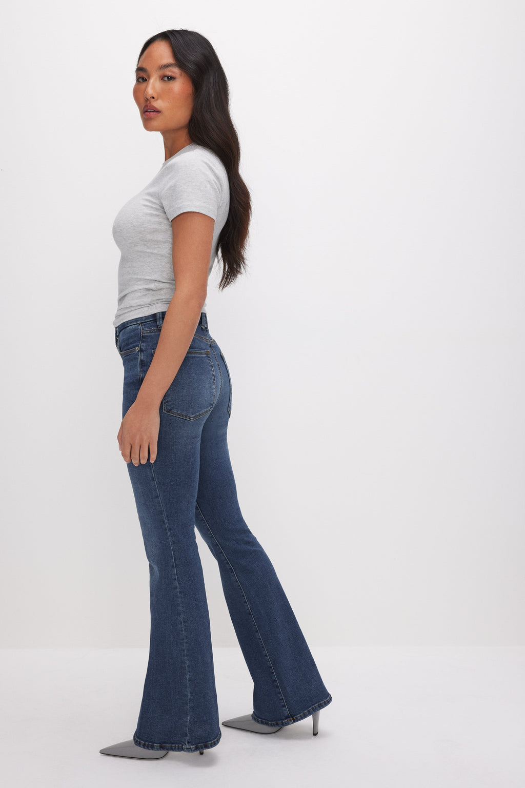 Luxury GOOD PETITE FLARE JEANS BLUE004