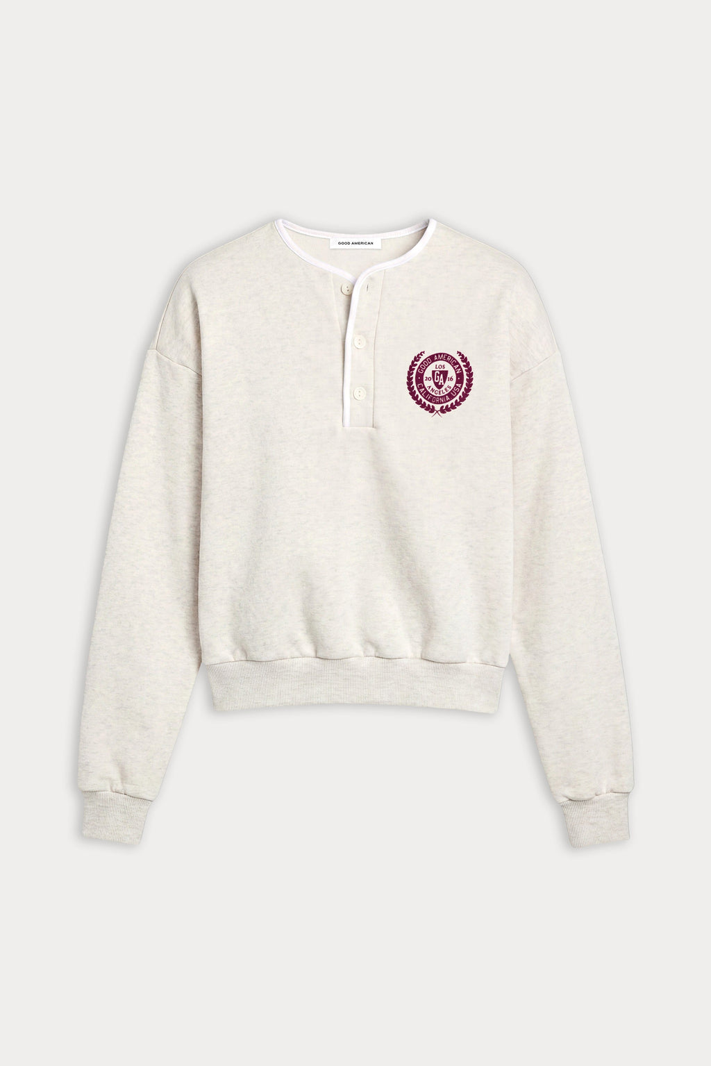 Luxury THE BRUSHED FLEECE HENLEY OATMEAL