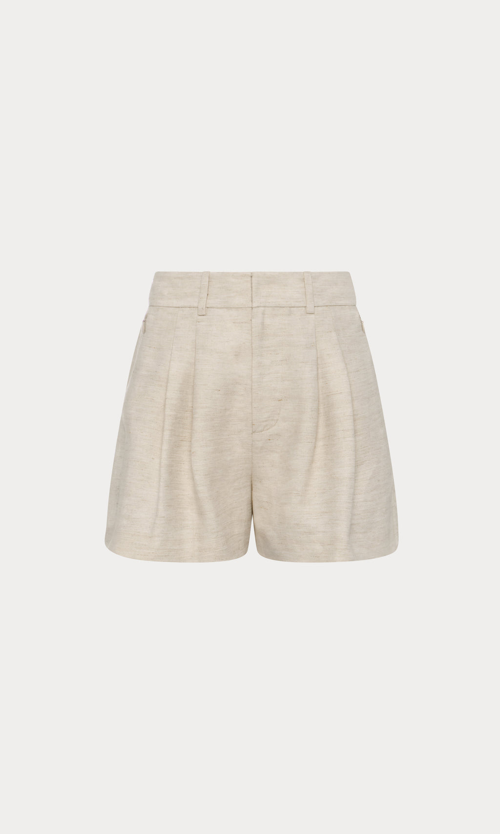 Luxury LINEN TROUSER SHORTS OAT