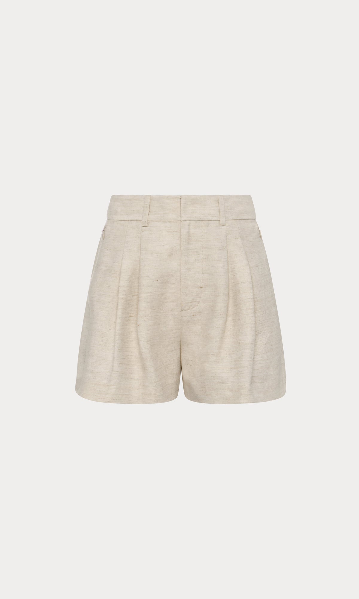Luxury LINEN TROUSER SHORTS OAT