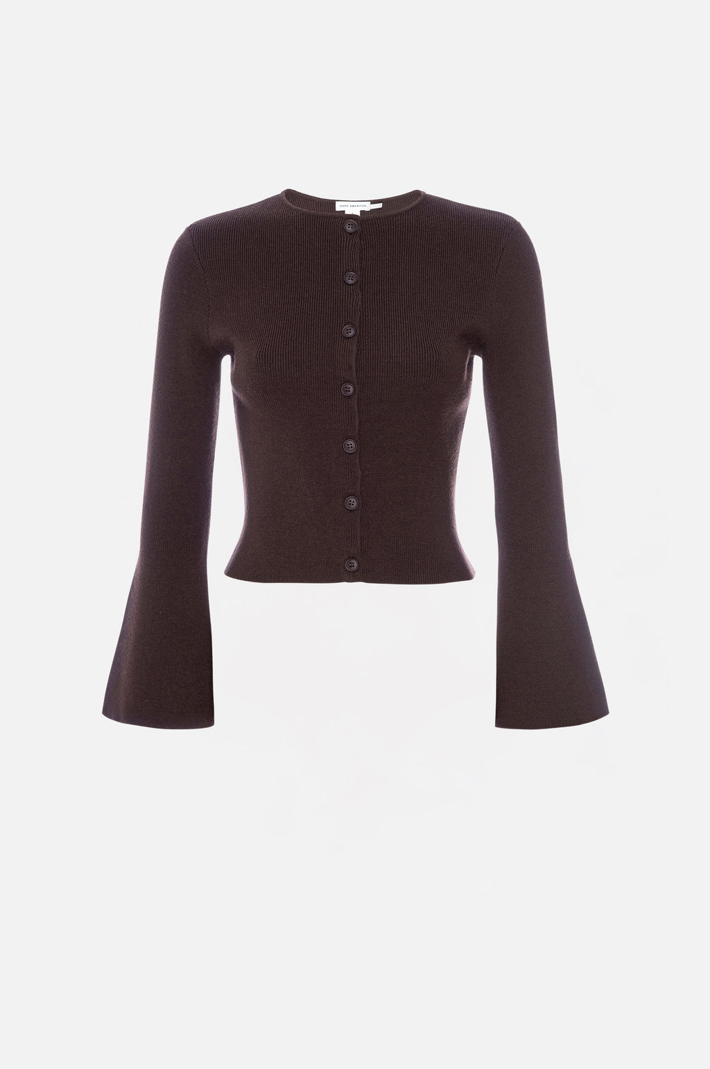 Luxury BELL SLEEVE KNIT CARDIGAN BARK003