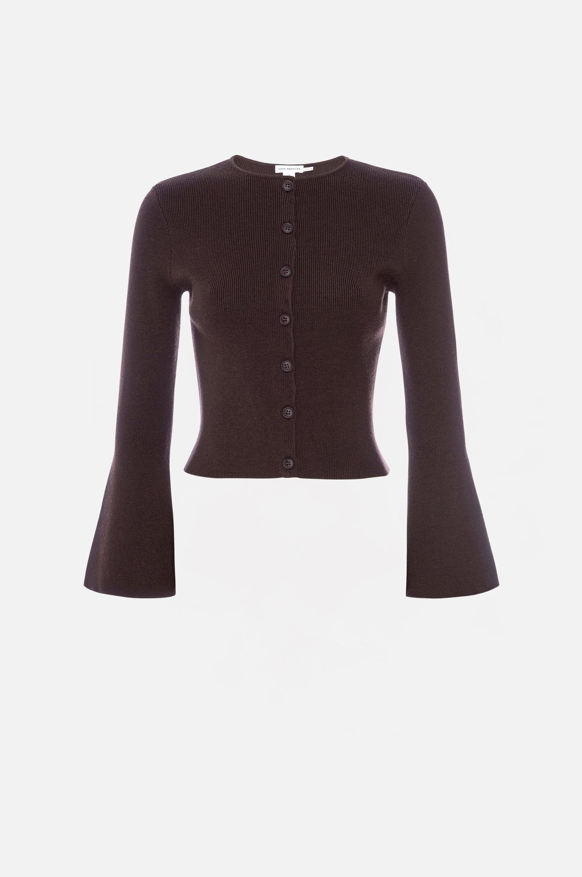 Luxury BELL SLEEVE KNIT CARDIGAN BARK003