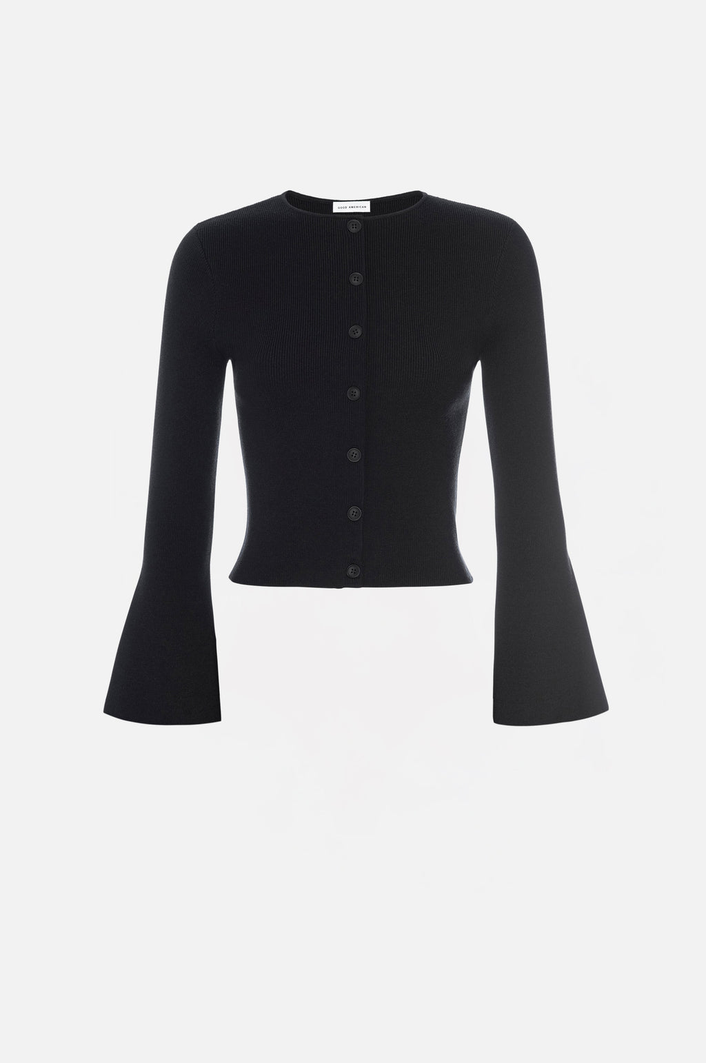 Luxury BELL SLEEVE KNIT CARDIGAN BLACK001