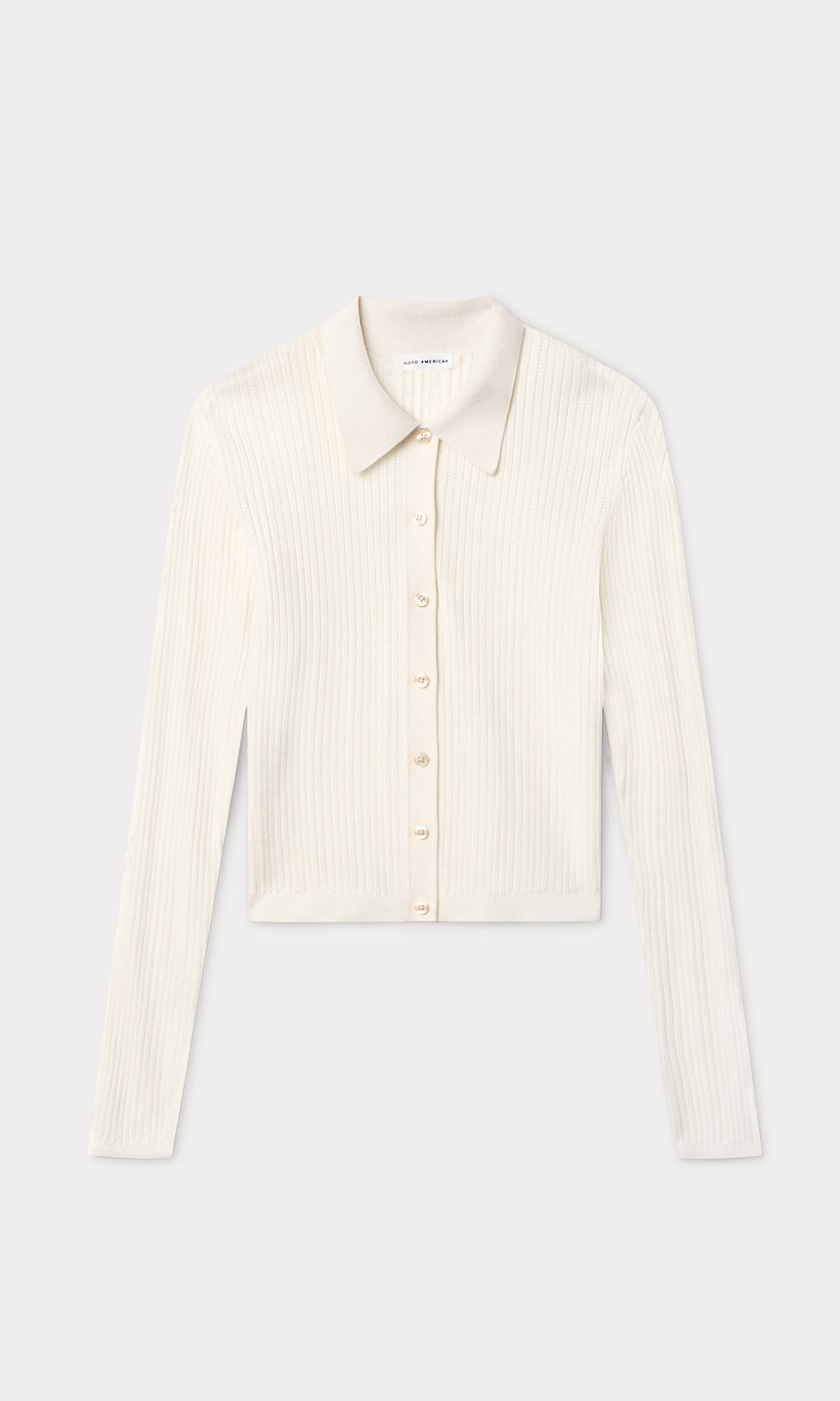 Luxury THE LADDER RIB CARDIGAN CHALK