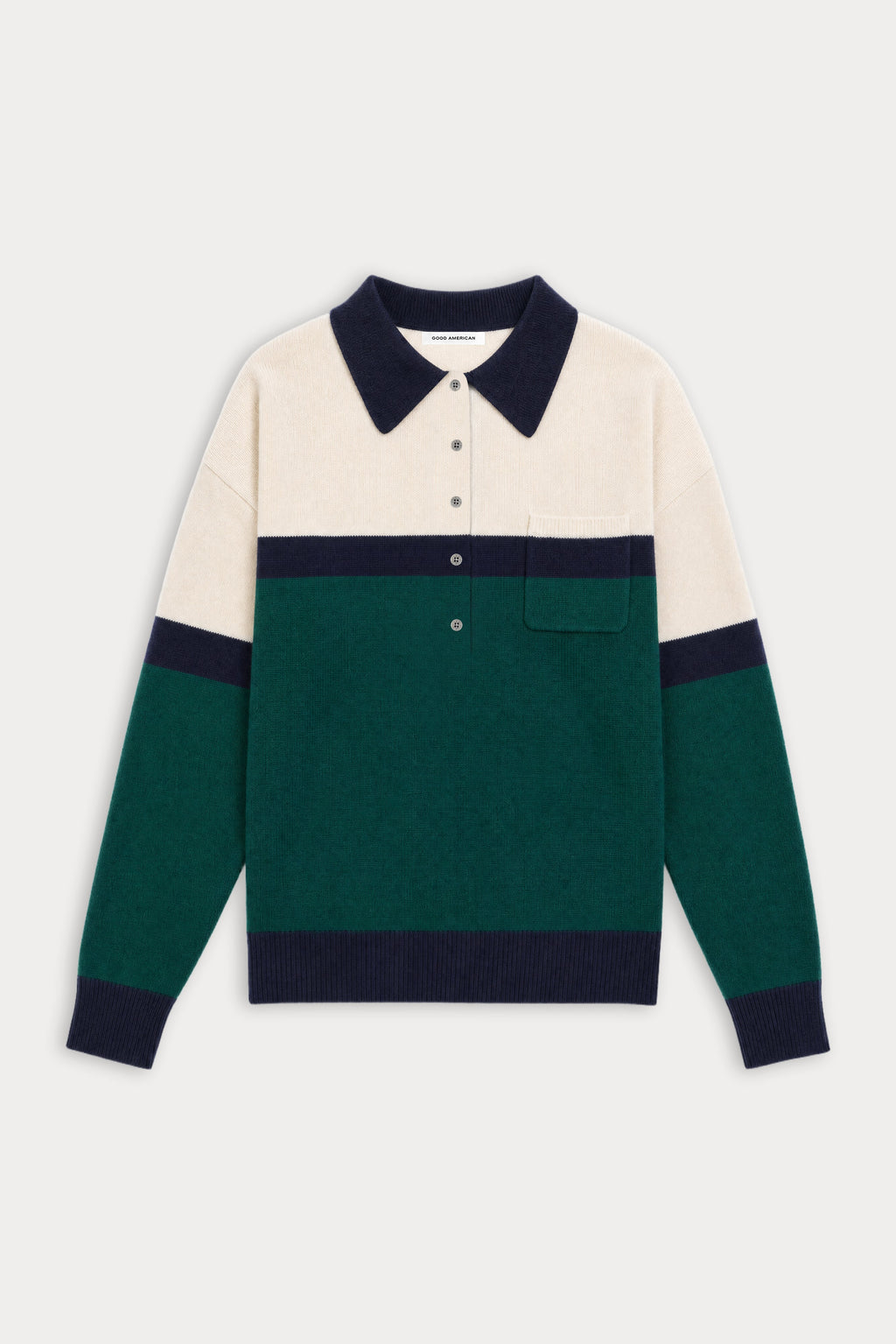 Luxury THE OVERSIZED RUGBY SWEATER FOREST BLOCKED STRIPE