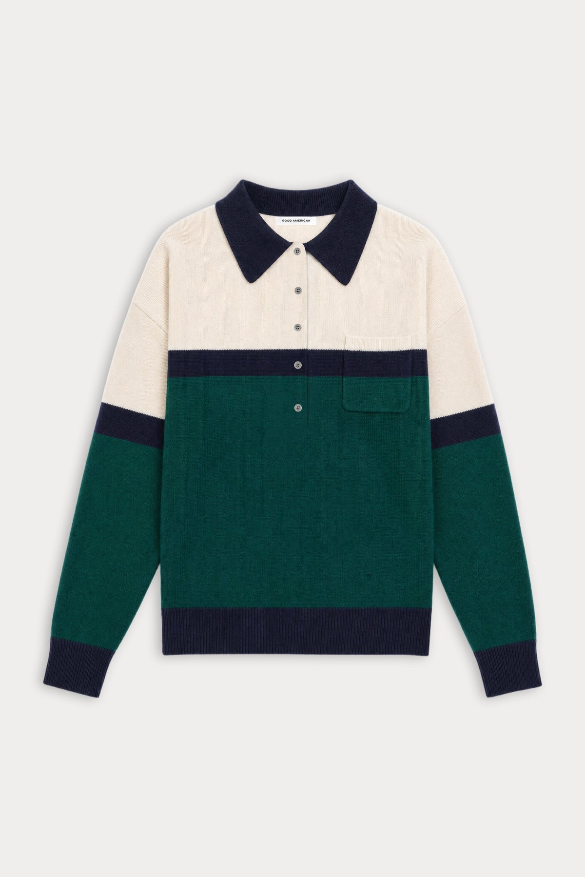 Luxury THE OVERSIZED RUGBY SWEATER FOREST BLOCKED STRIPE