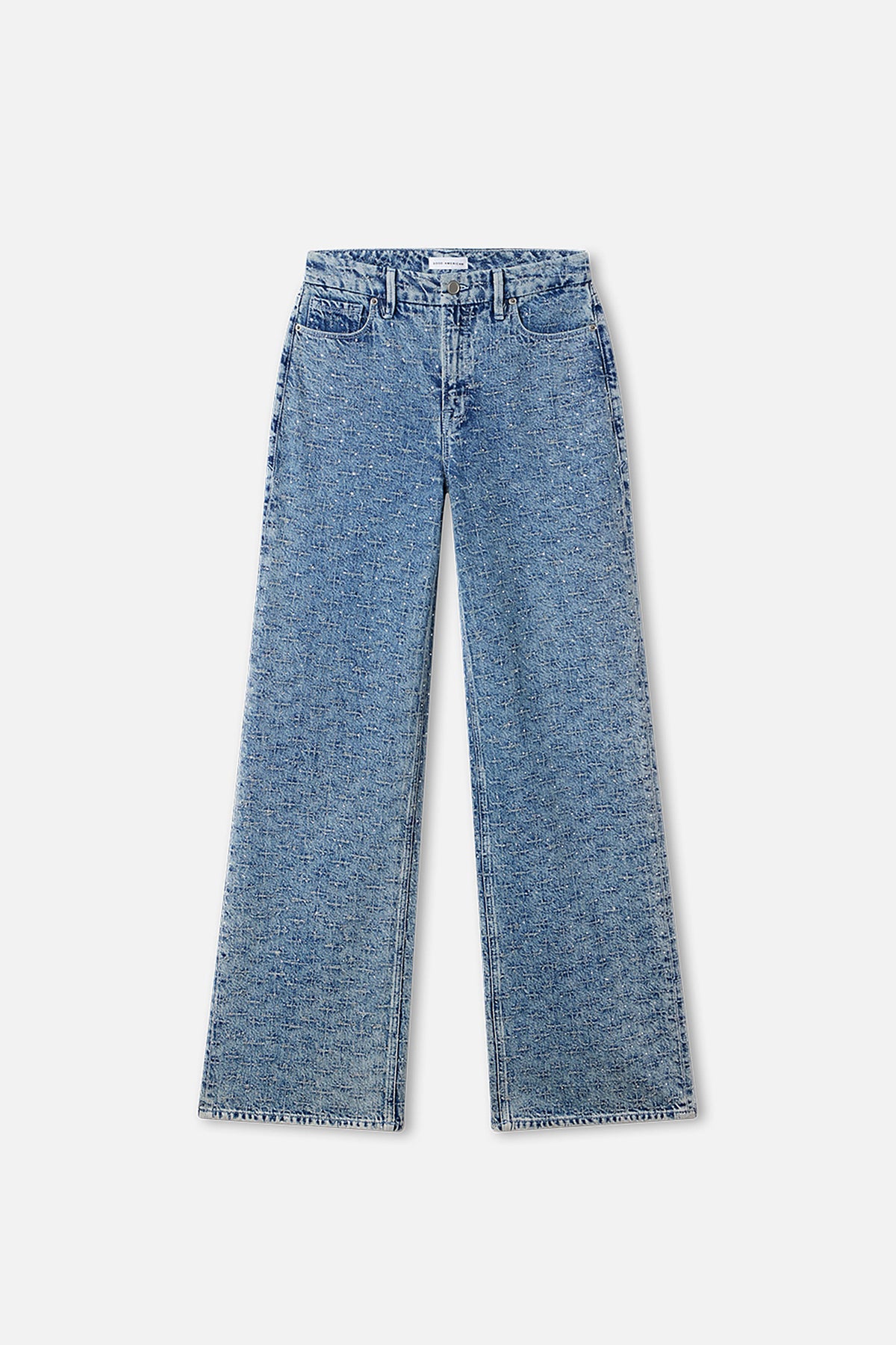 Luxury GOOD SKATE WIDE CRYSTAL JEANS INDIGO1070