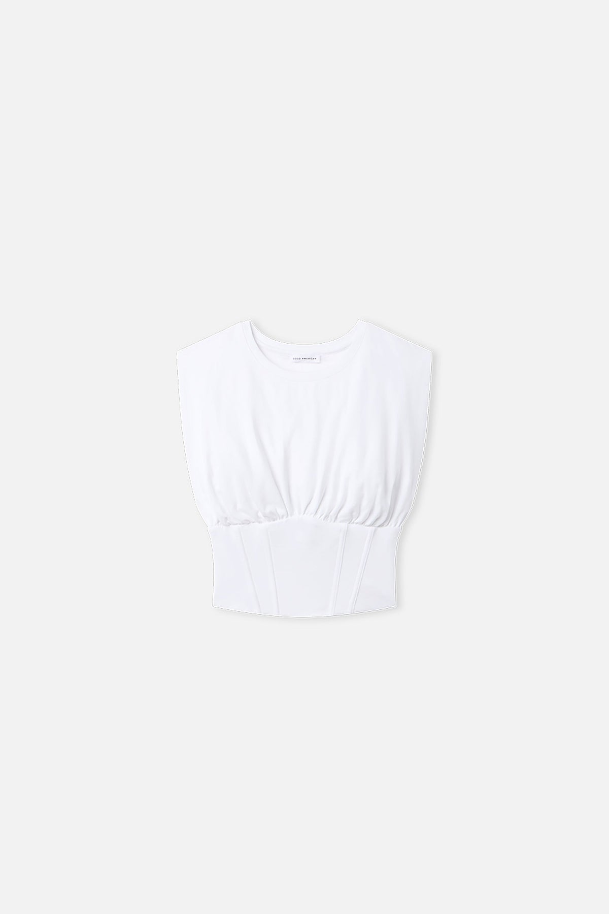 Luxury SLEEVELESS CORSET TOP WHITE001